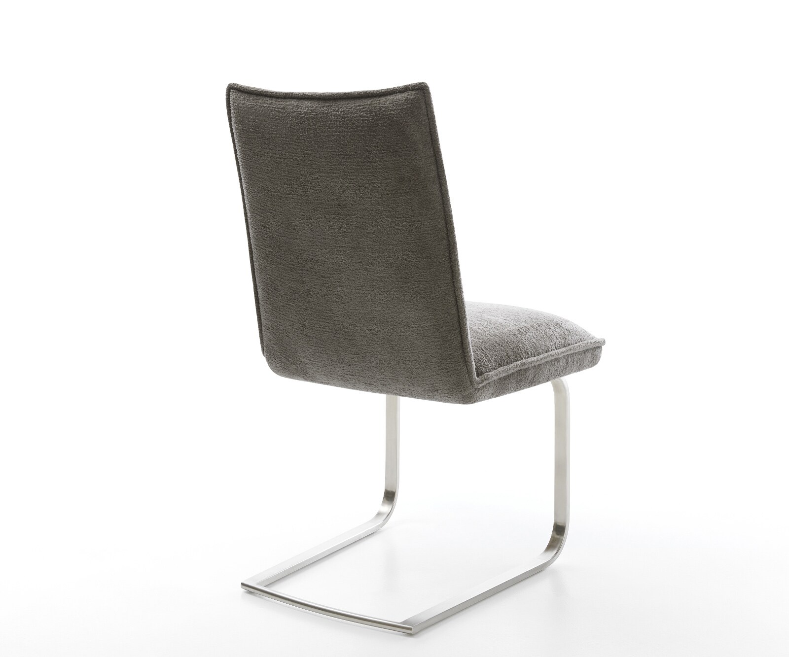 Freischwinger Lelio-Flex Bouclé Soft Schlamm Freischwinger flach Edelstahl Taschenfederkern 4