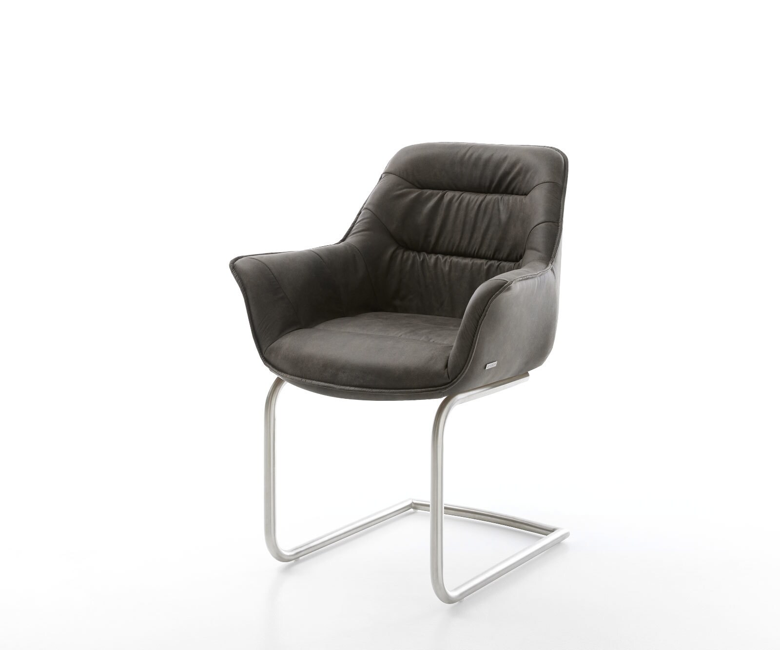 Freischwinger Kaira-Flex Mikrofaser Anthrazit Vintage Freischwinger rund Ed günstig online kaufen