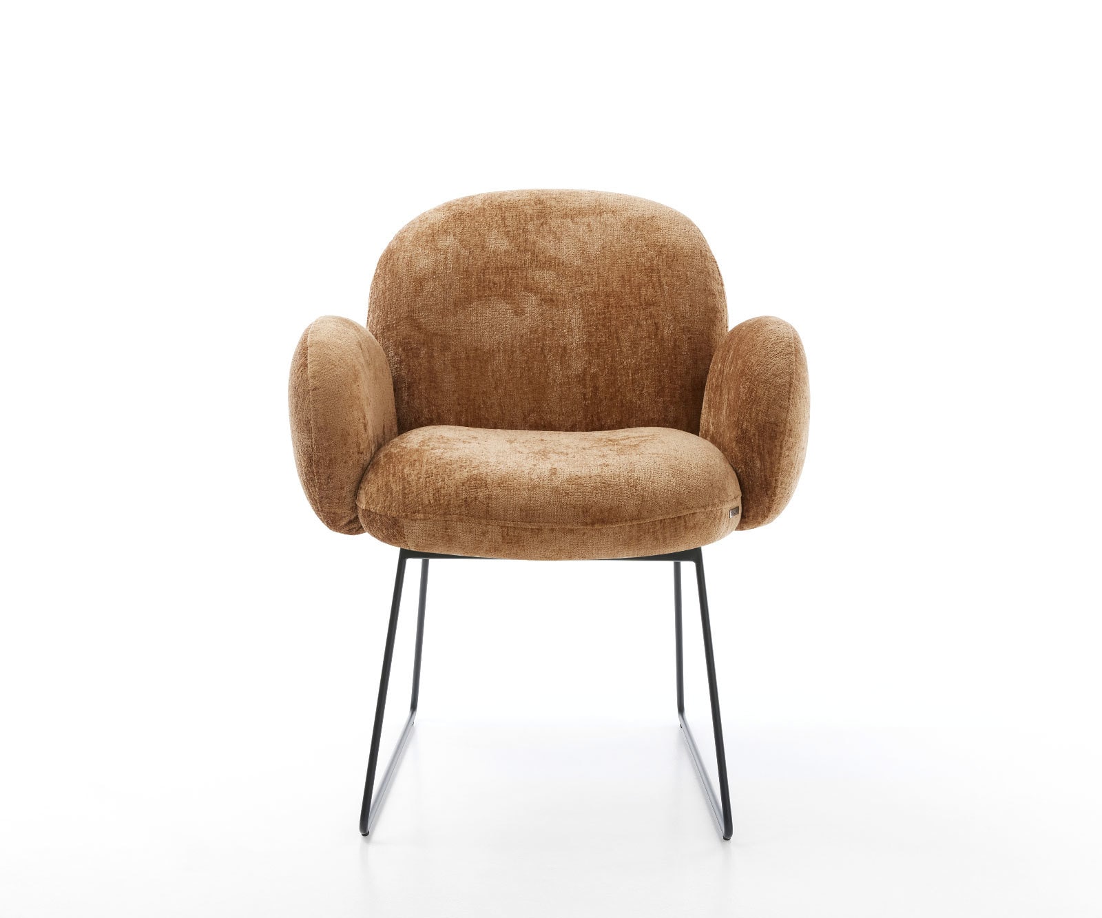 Esszimmerstuhl Nube-Flex mit Armlehnen Chenille Rost Kufengestell Schwarz Taschenfederkern 1 Esszimmerstuhl Nube-Flex mit Armlehnen Chenille Rost Kufengestell Schwarz Taschenfederkern 1