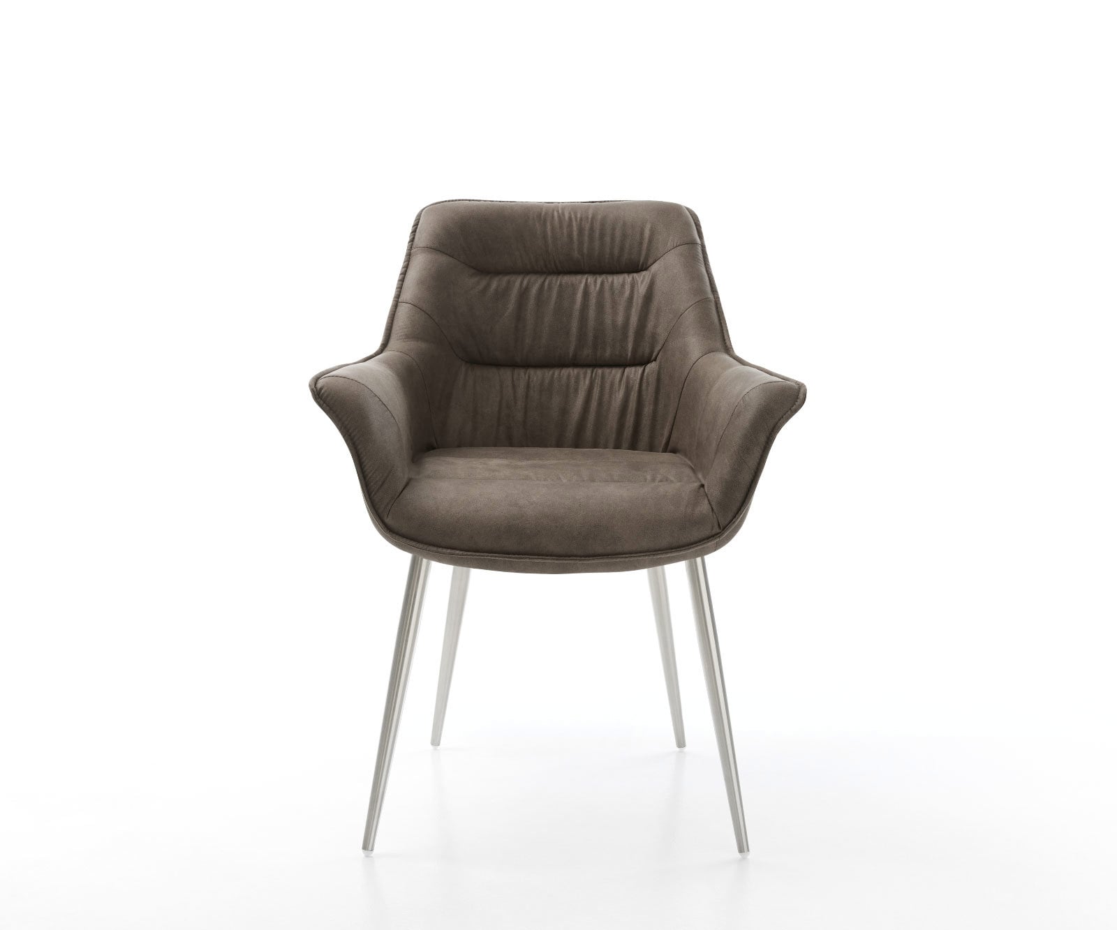 Esszimmerstuhl Kaira-Flex Mikrofaser Taupe Vintage 4-Fuß konisch Edelstahl 2