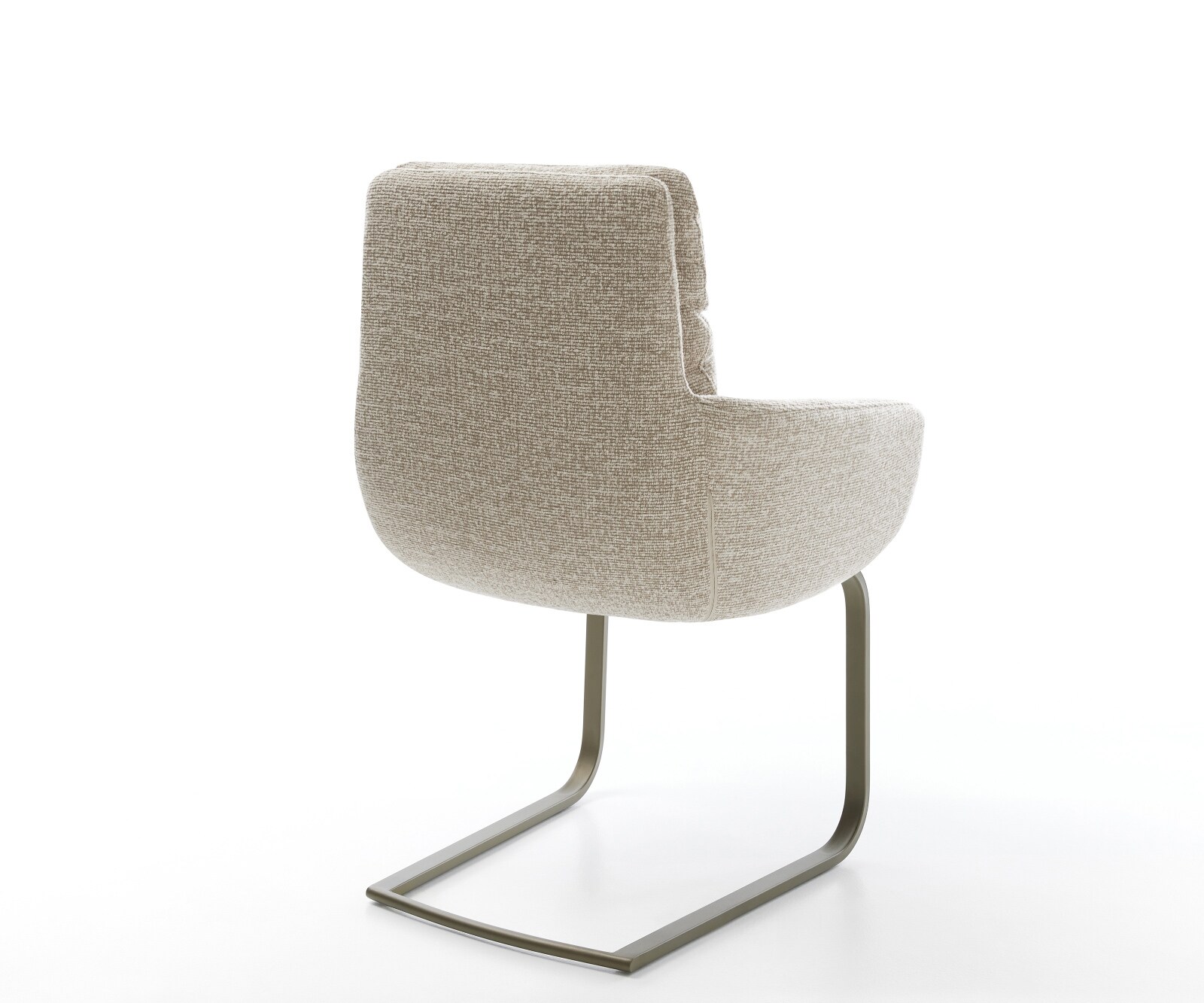 Freischwinger Abelia-Flex mit Armlehnen Webstoff Soft Beige Freischwinger flach Effektfinish Titan 5