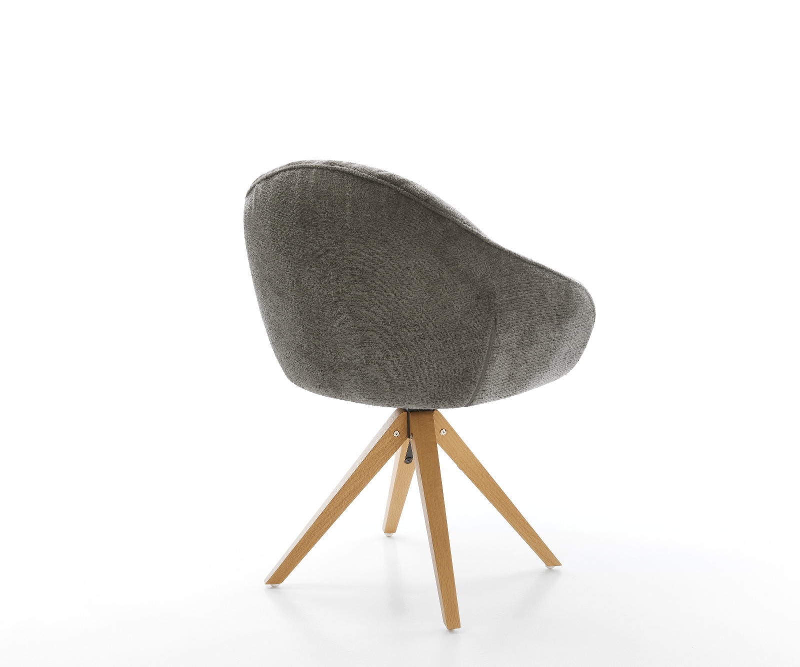 Drehstuhl Gaio-Flex Bouclé Soft Schlamm Holzgestell kantig Natur 180° drehbar 5