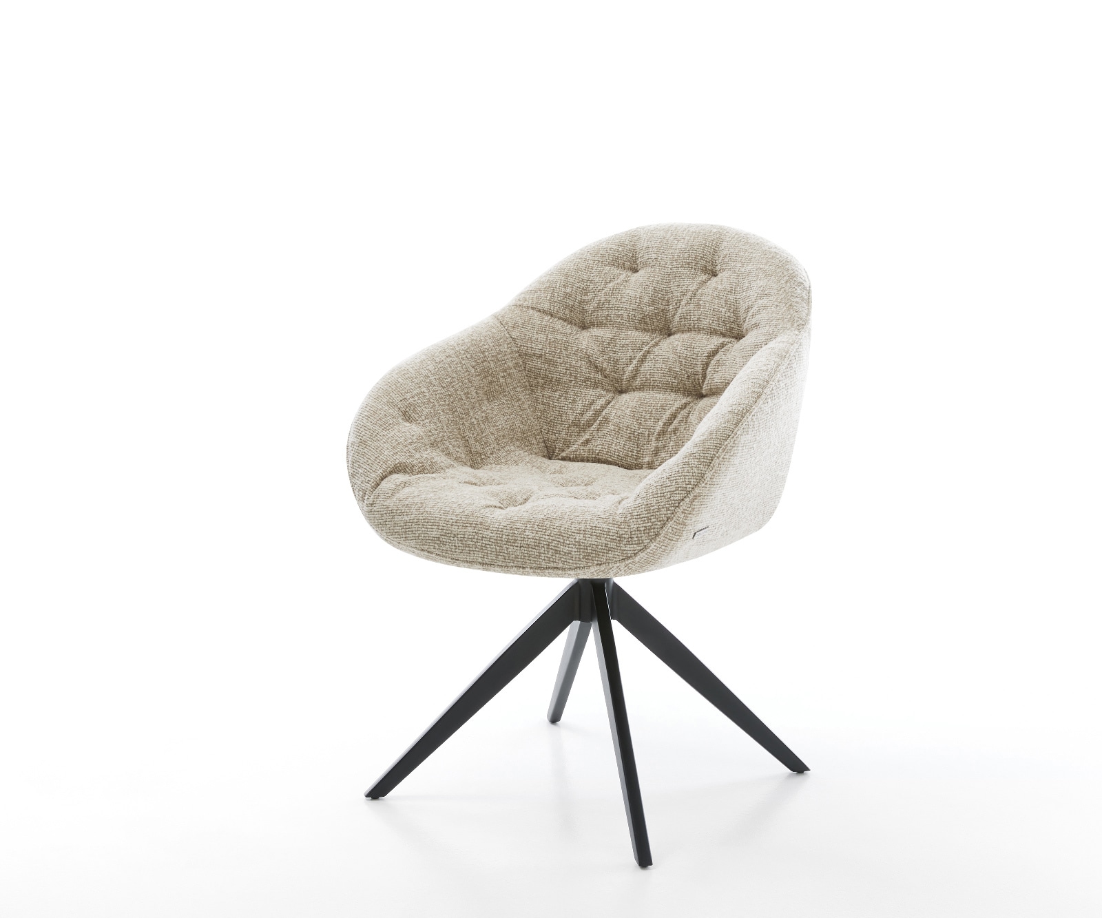 Drehstuhl Gaio-Flex Webstoff Soft Beige Kreuzgestell breit Schwarz 360° drehbar Wippfunktion 1