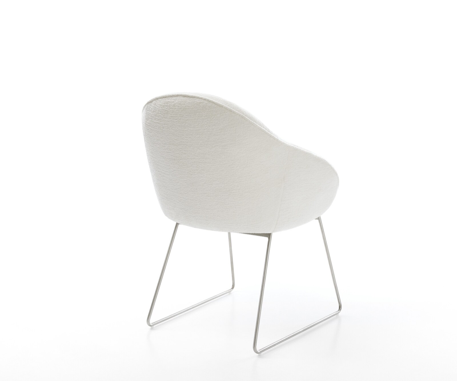 Esszimmerstuhl Gaio-Flex Bouclé Soft Beige Kufengestell Edelstahl 4