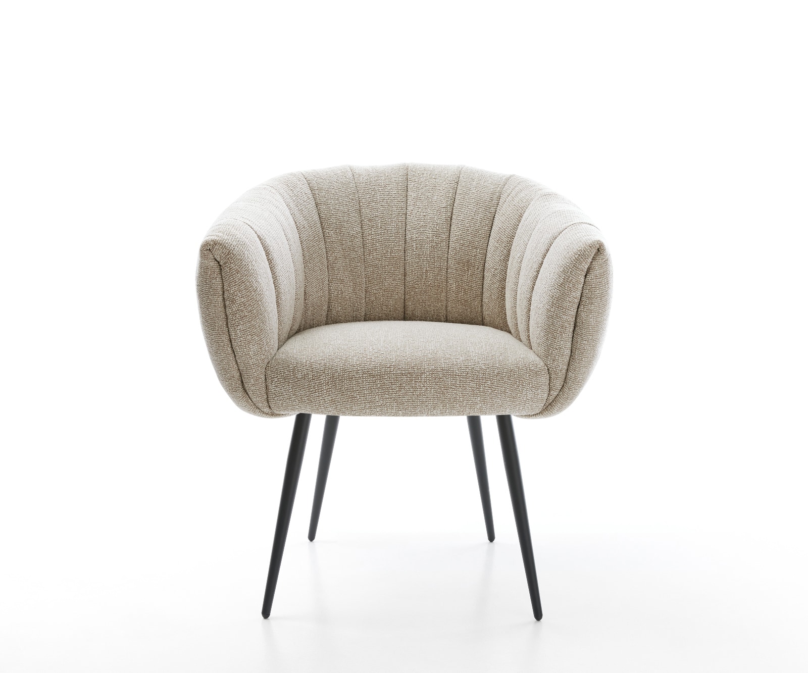 Esszimmerstuhl Jada-Flex Webstoff Soft Beige 4-Fuß konisch Schwarz Taschenfederkern 2