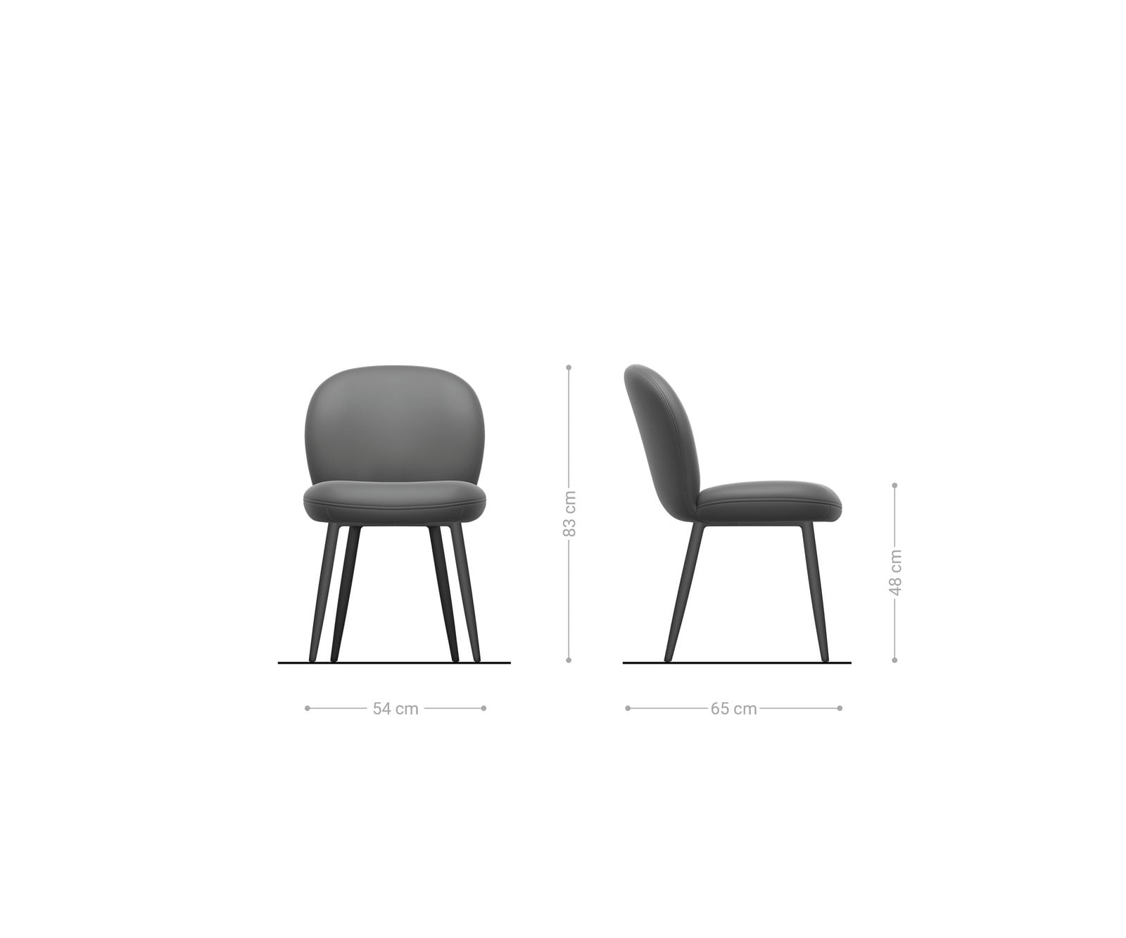 Esszimmerstuhl Nube-Flex Strukturstoff Soft Grau 4-Fuß konisch Edelstahl Taschenfederkern 5