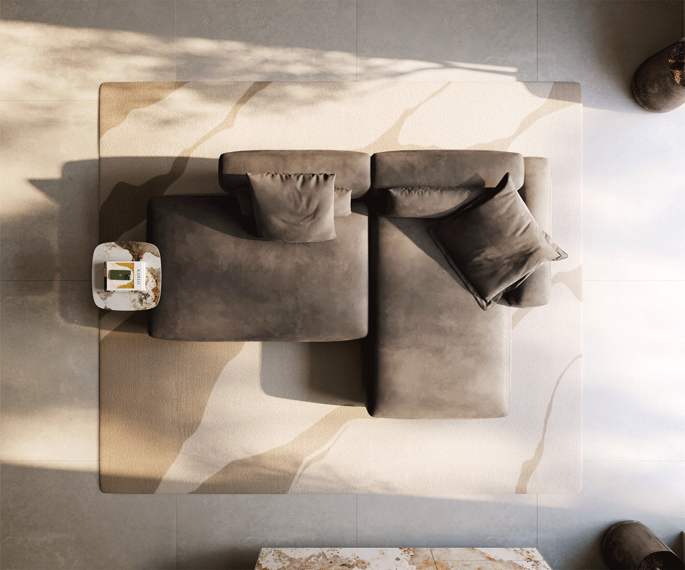 Ecksofa Freestyle Pure 310x200 cm Mikrofaser Taupe Vintage 5
