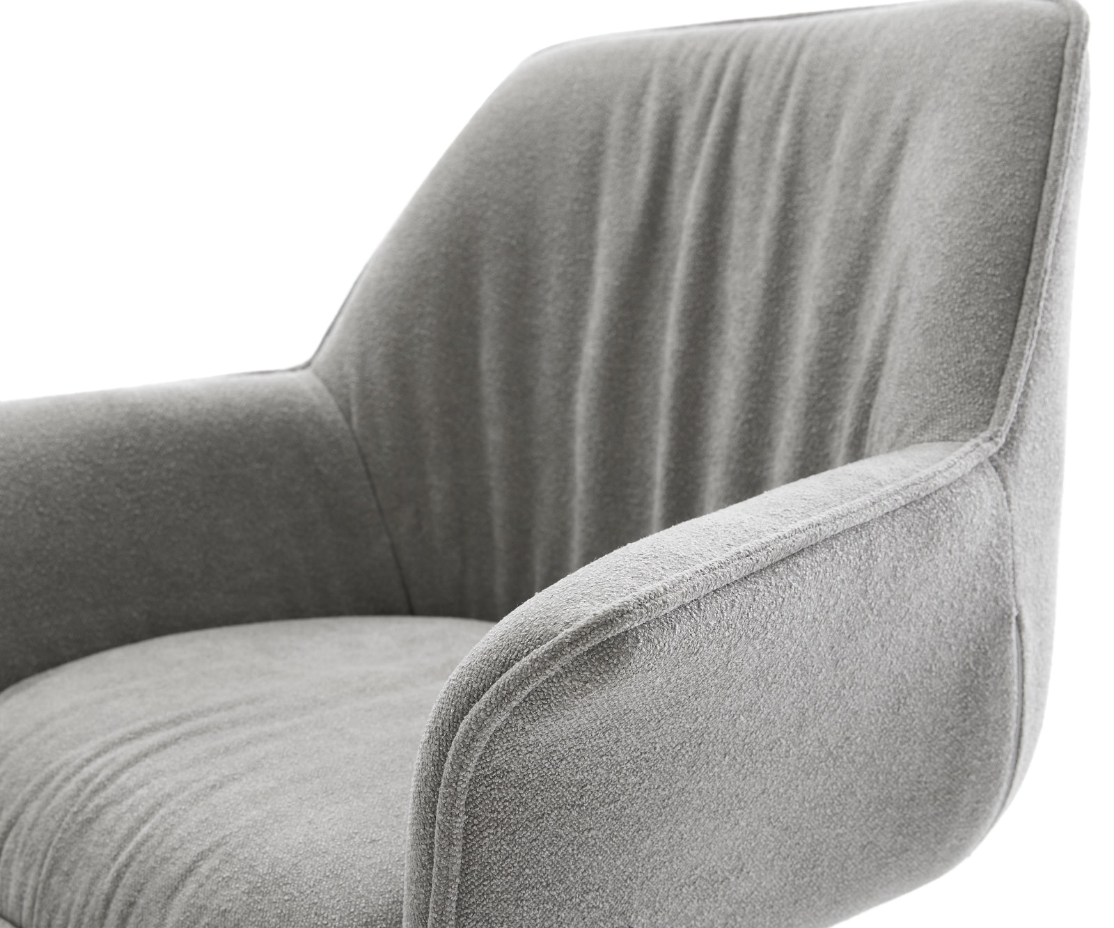 Drehstuhl Keila-Flex mit Armlehnen Strukturstoff Soft Grau Kreuzgestell breit Graphit 360° drehbar Wippfunktion 4