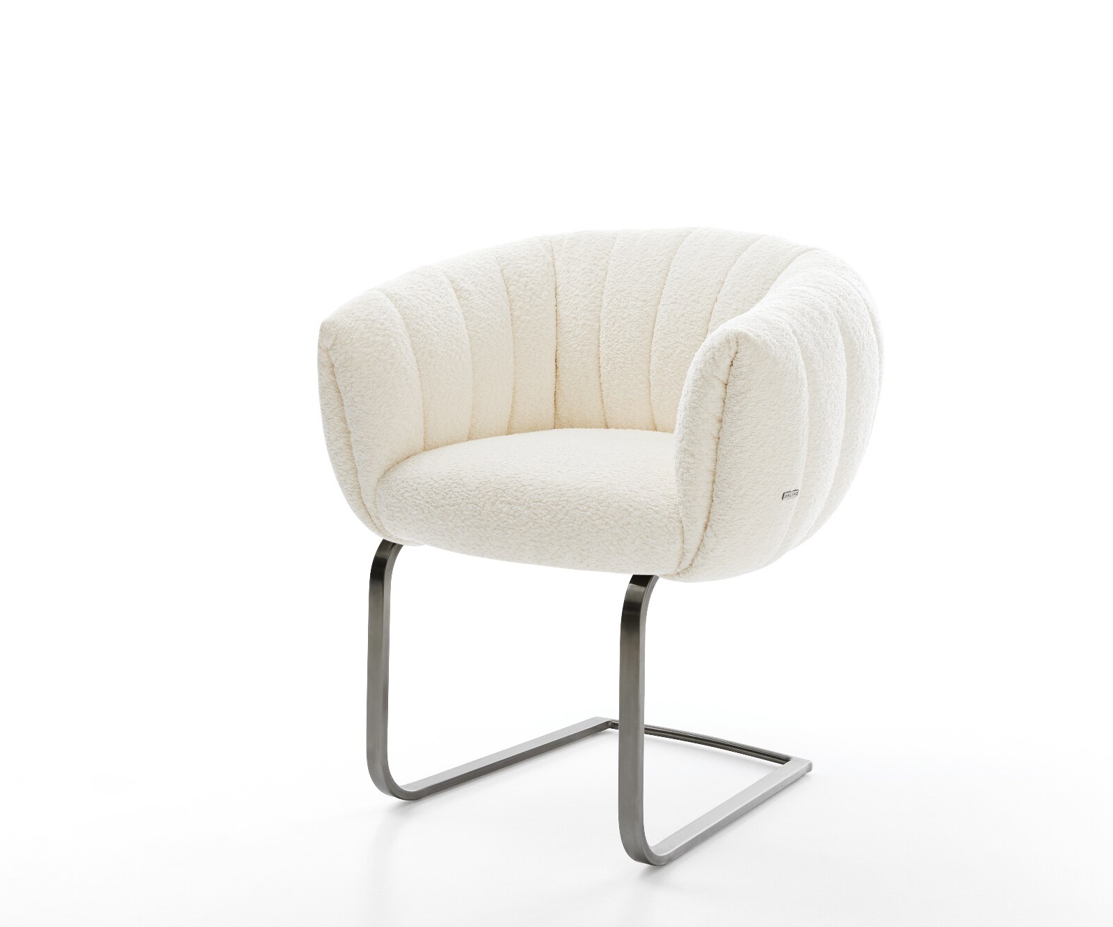 Freischwinger Jada-Flex Bouclé Weiß Freischwinger flach Graphit Taschenfederkern