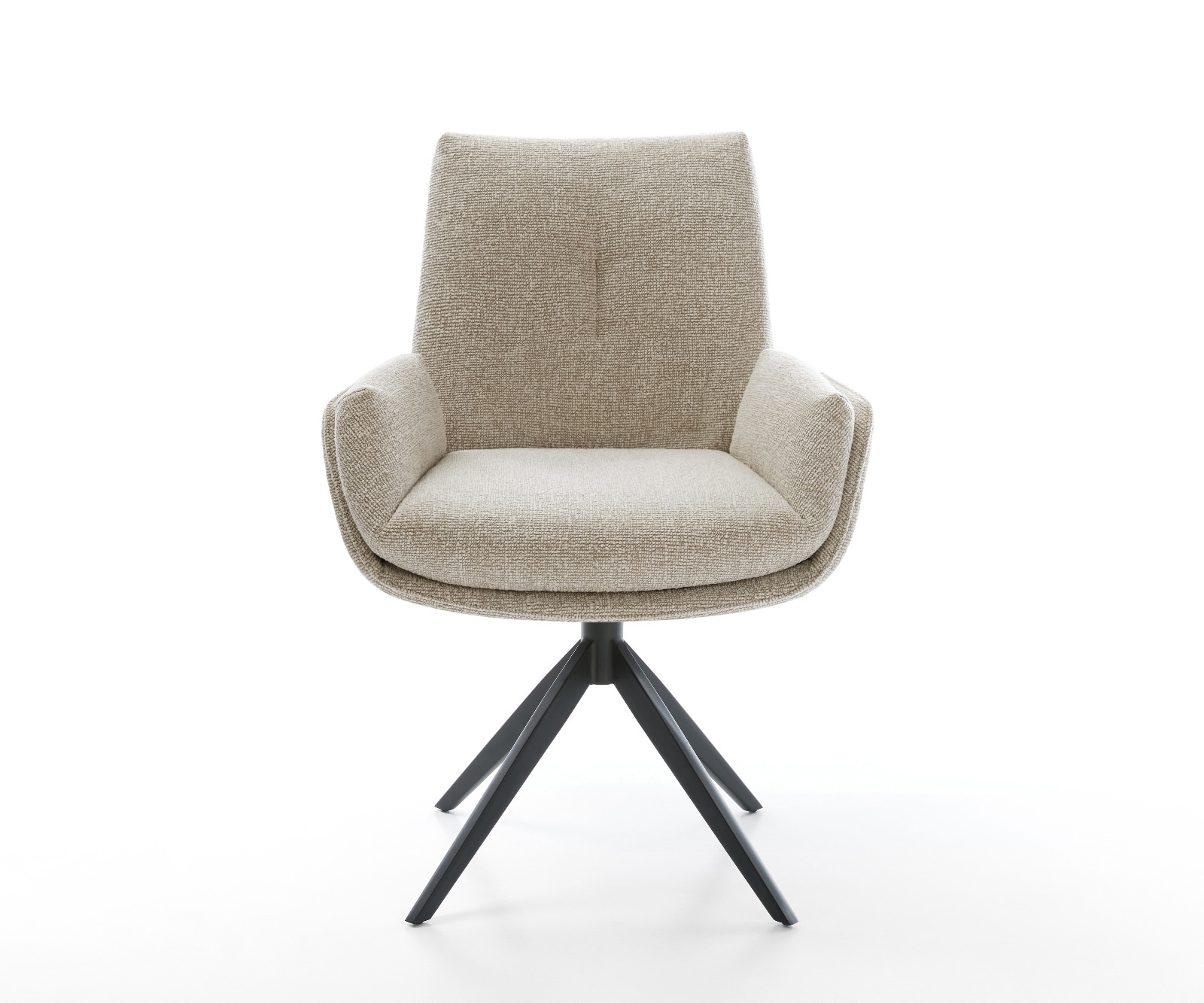 Drehstuhl Clea-Flex Webstoff Soft Beige Kreuzgestell breit Schwarz 360° drehbar Wippfunktion 1