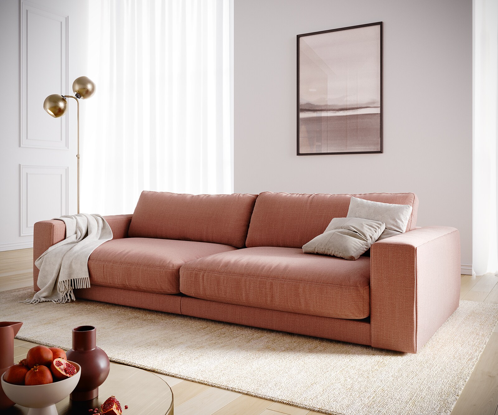 Big-Sofa Cubico 290x120 cm Flachgewebe Orange