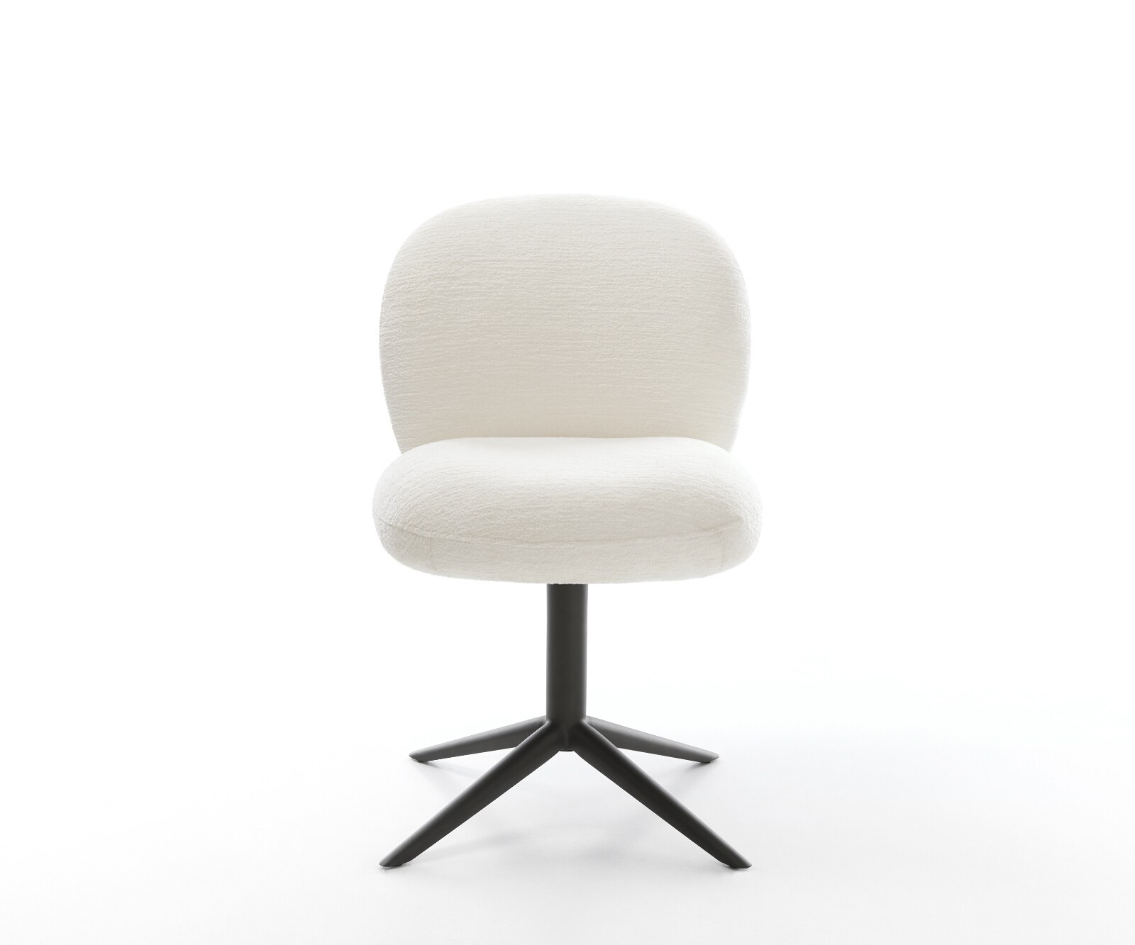 Drehstuhl Nube-Flex Bouclé Soft Beige Fußkreuz Schwarz 360° drehbar Wippfunktion Taschenfederkern 2