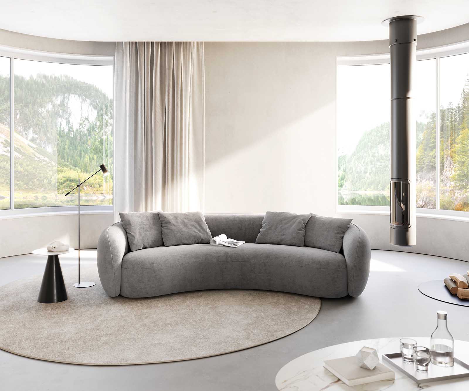 3-Sitzer Larna 260x120 cm Mikrofaser Grau 2 3-Sitzer Larna 260x120 cm Mikrofaser Grau 2