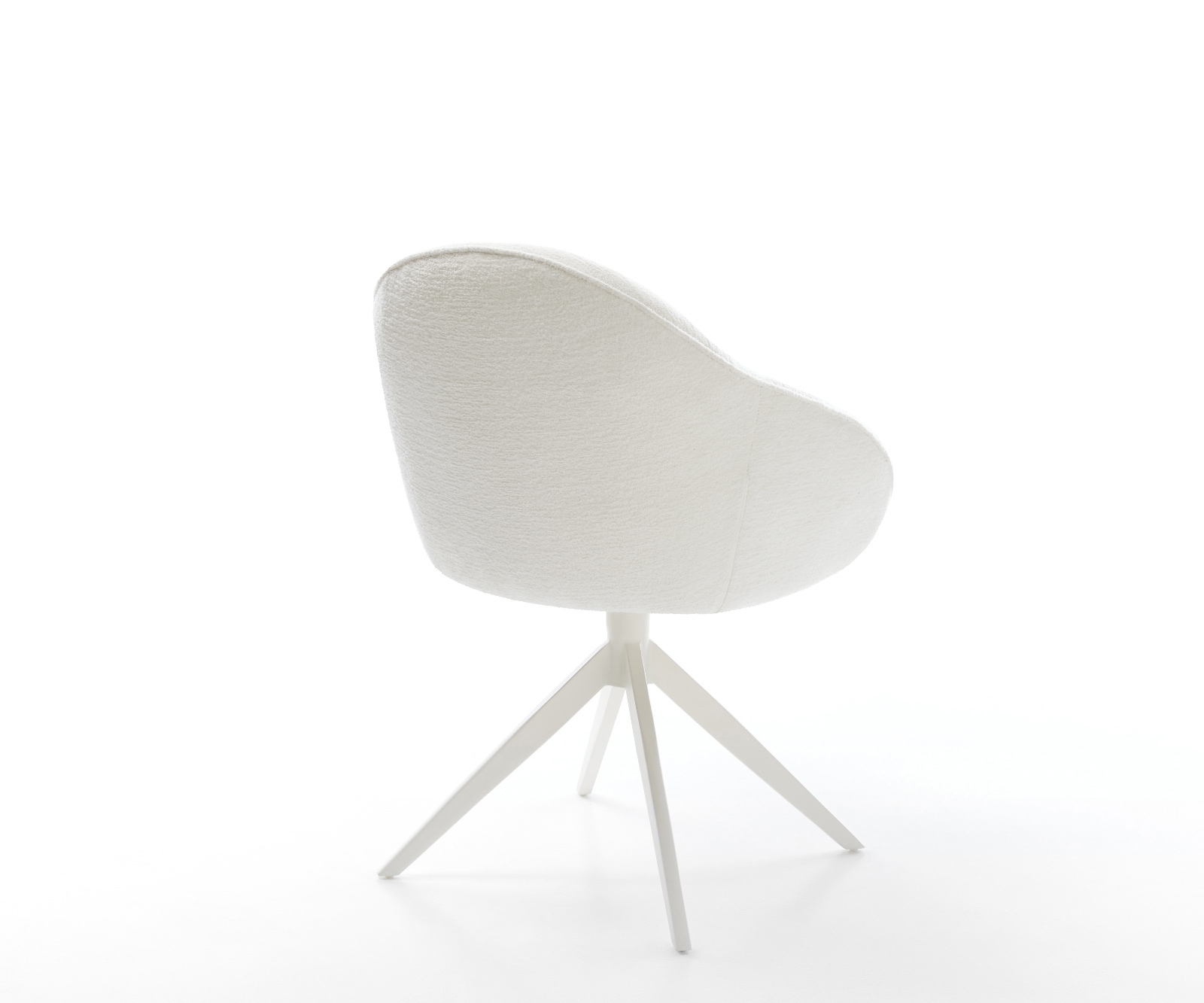 Drehstuhl Gaio-Flex Bouclé Soft Beige Kreuzgestell breit Weiß 360° drehbar Wippfunktion 5