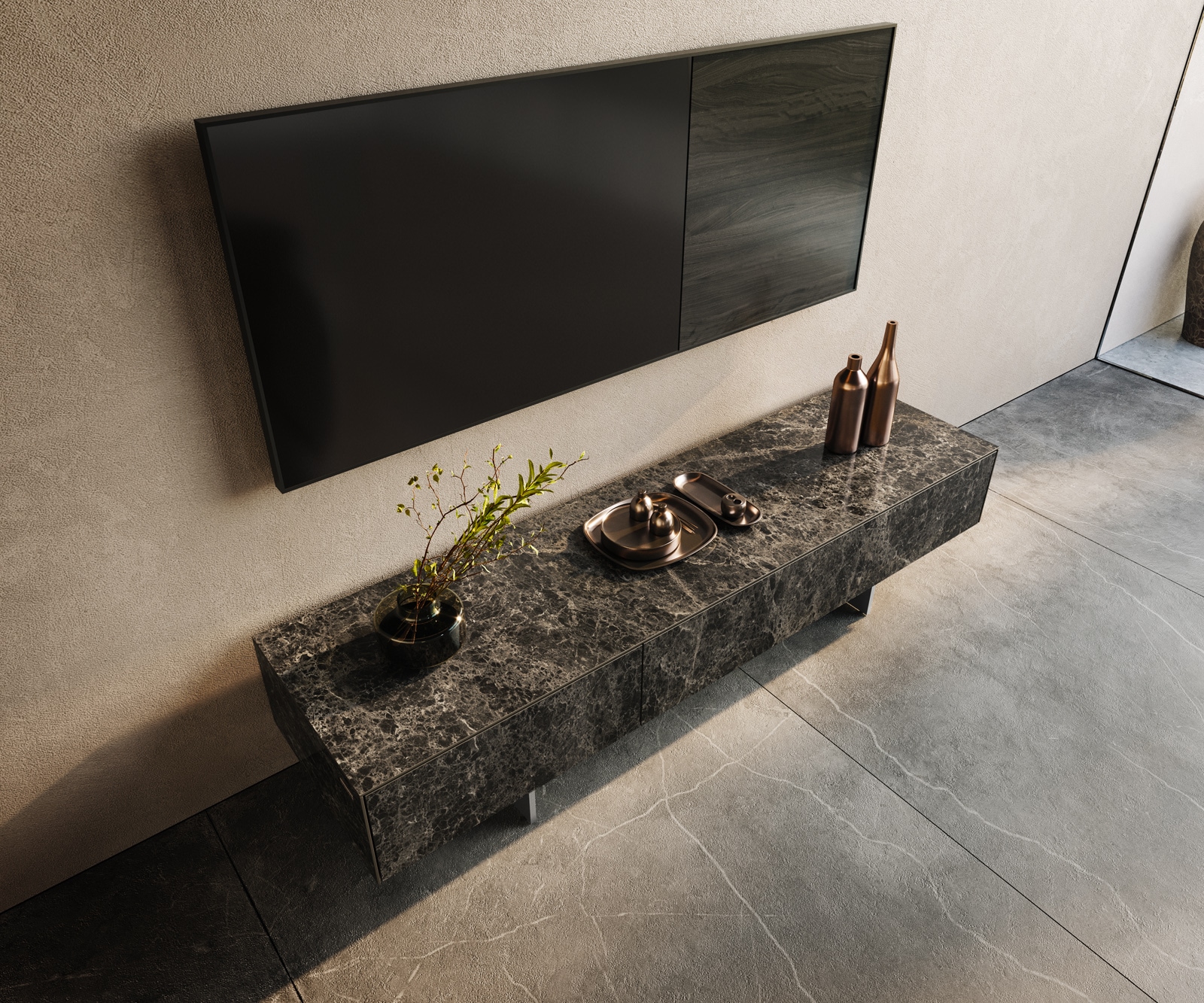 Lowboard Cuor 150 cm Keramik Emperador Extra Lucidato Dunkelbraun 1 Klappe 1 Schubfach Fuß Schwebeoptik Edelstahl 3 Lowboard Cuor 150 cm Keramik Emperador Extra Lucidato Dunkelbraun 1 Klappe 1 Schubfach Fuß Schwebeoptik Edelstahl 3