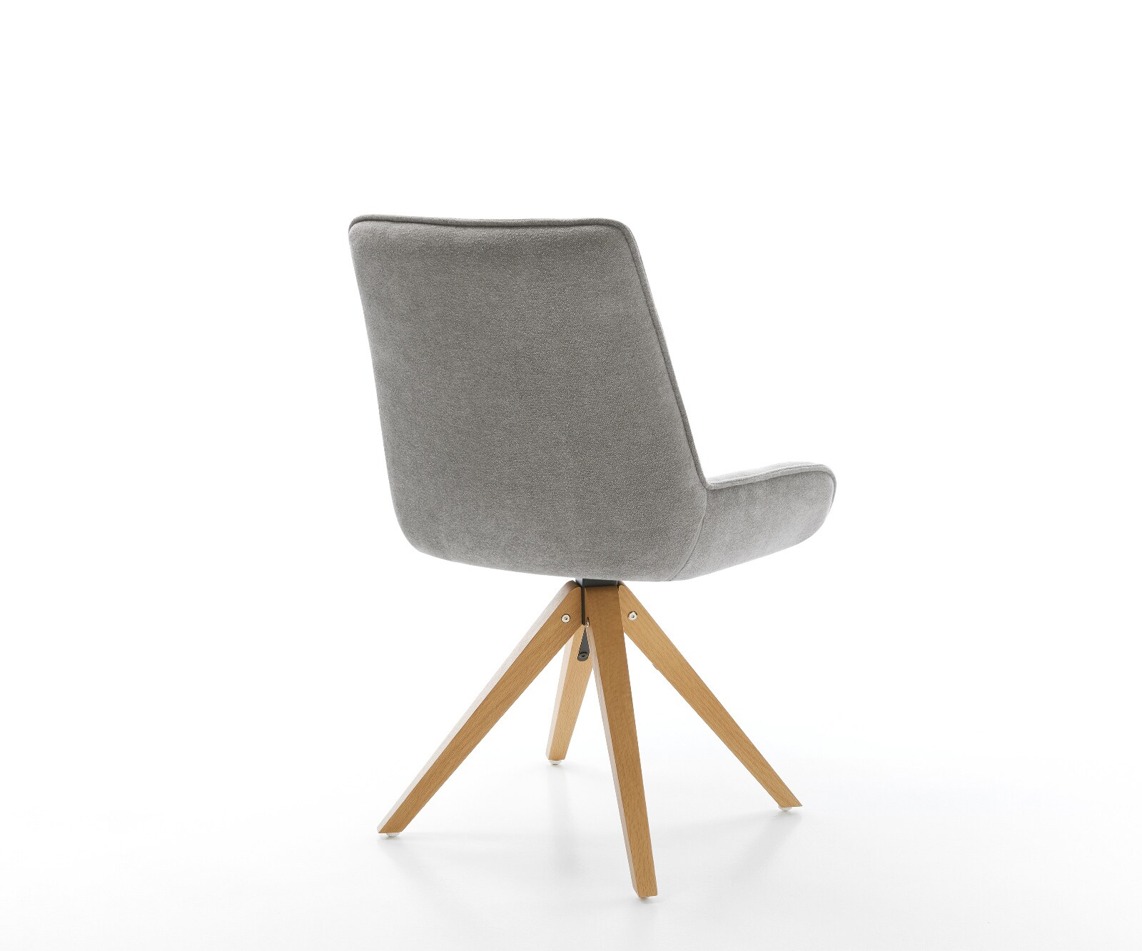 Drehstuhl Taimi-Flex Strukturstoff Soft Grau Holzgestell kantig Natur 180° drehbar 5