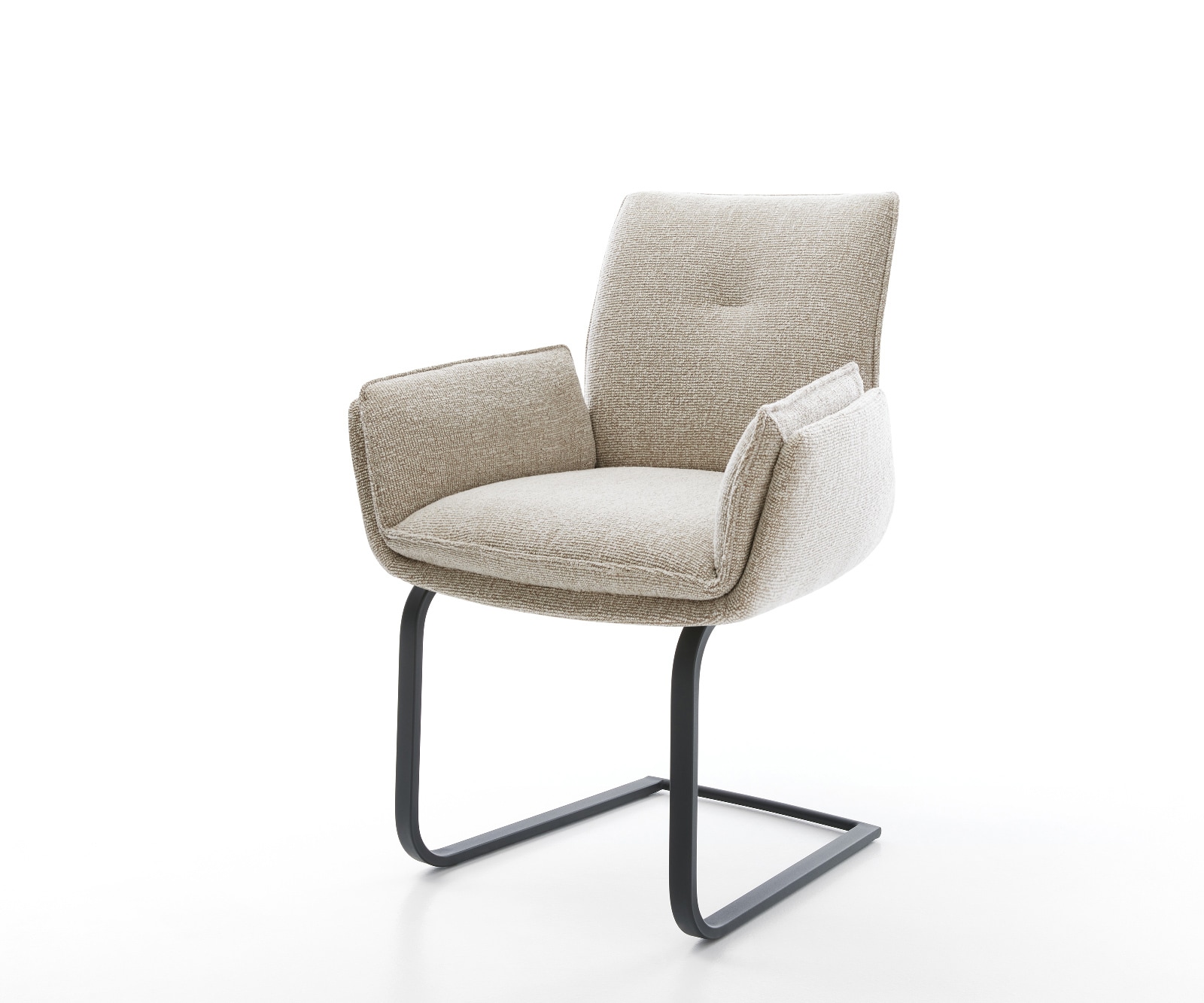 Freischwinger Nela-Flex Webstoff Soft Beige Freischwinger flach Schwarz