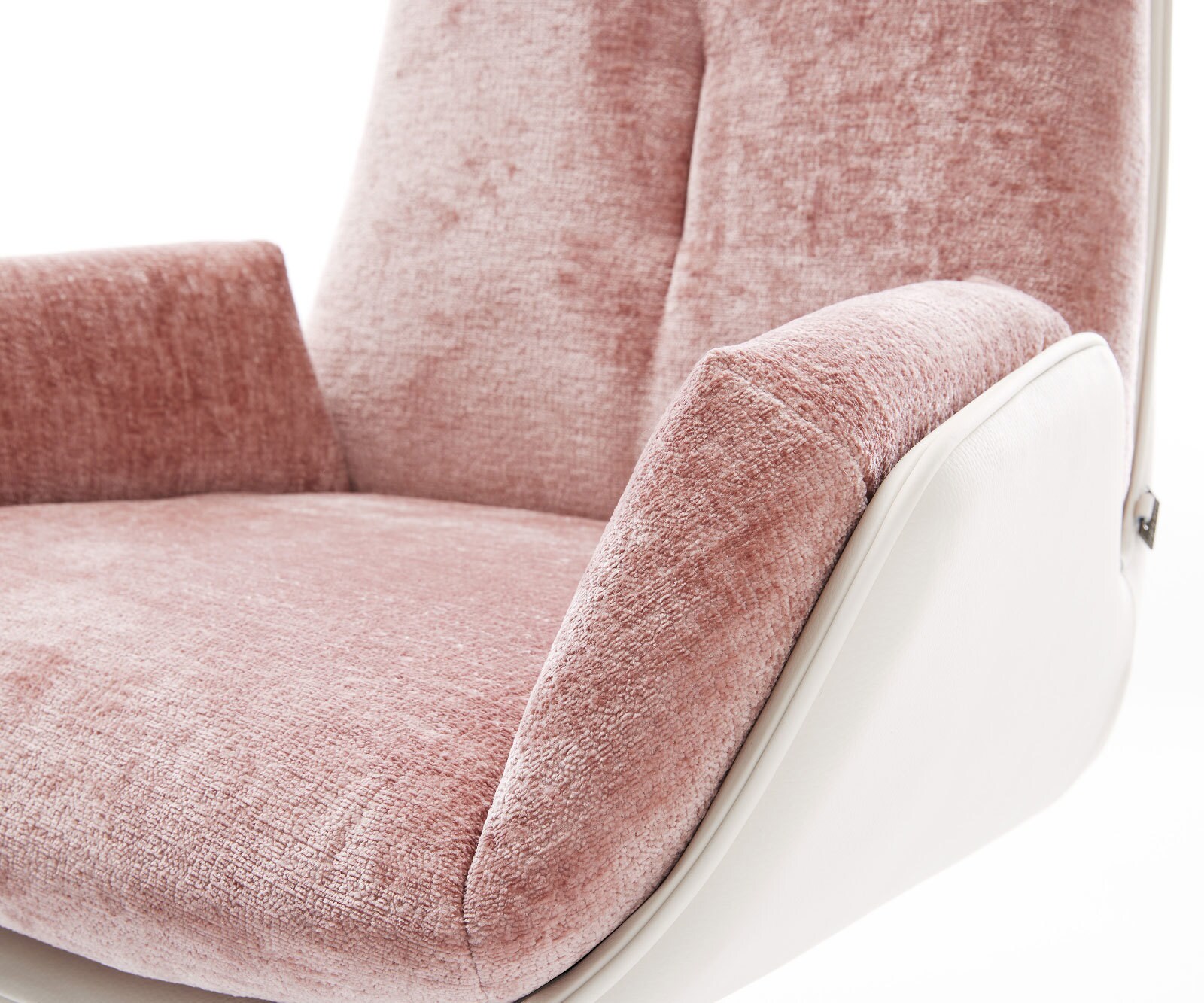 Freischwinger Clea-Flex Materialmix Echtleder Weiß-Rosé Freischwinger flach Weiß 3