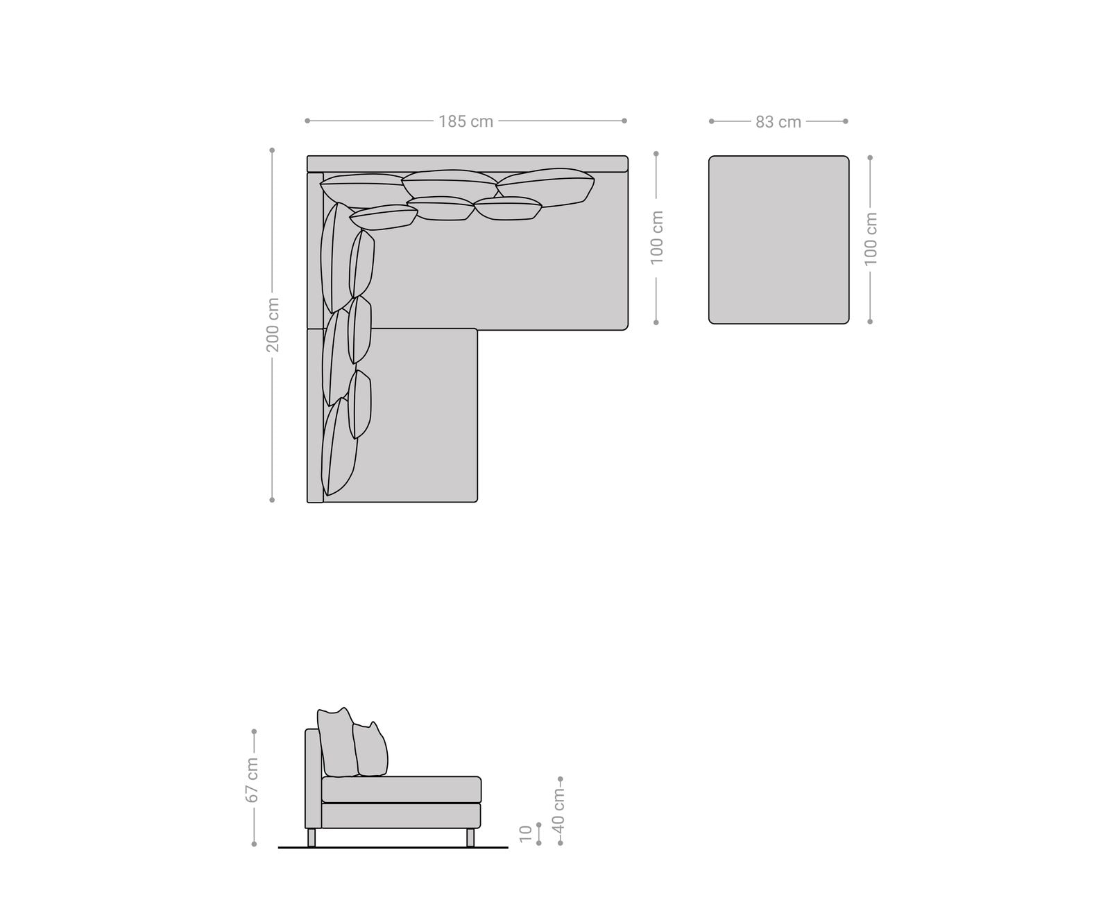 Ecksofa Clovis Grau Flachgewebe Hocker Ottomane Rechts Modulsofa 6 Ecksofa Clovis Grau Flachgewebe Hocker Ottomane Rechts Modulsofa 6