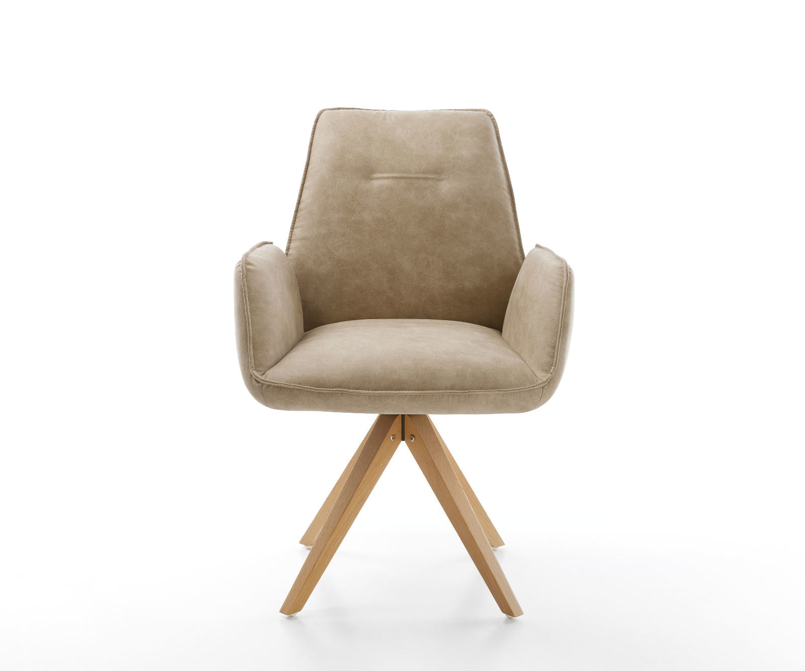 Esszimmerstuhl Zoa-Flex Mikrofaser Beige Vintage Holzgestell kantig Natur Taschenfederkern 1 Esszimmerstuhl Zoa-Flex Mikrofaser Beige Vintage Holzgestell kantig Natur Taschenfederkern 1