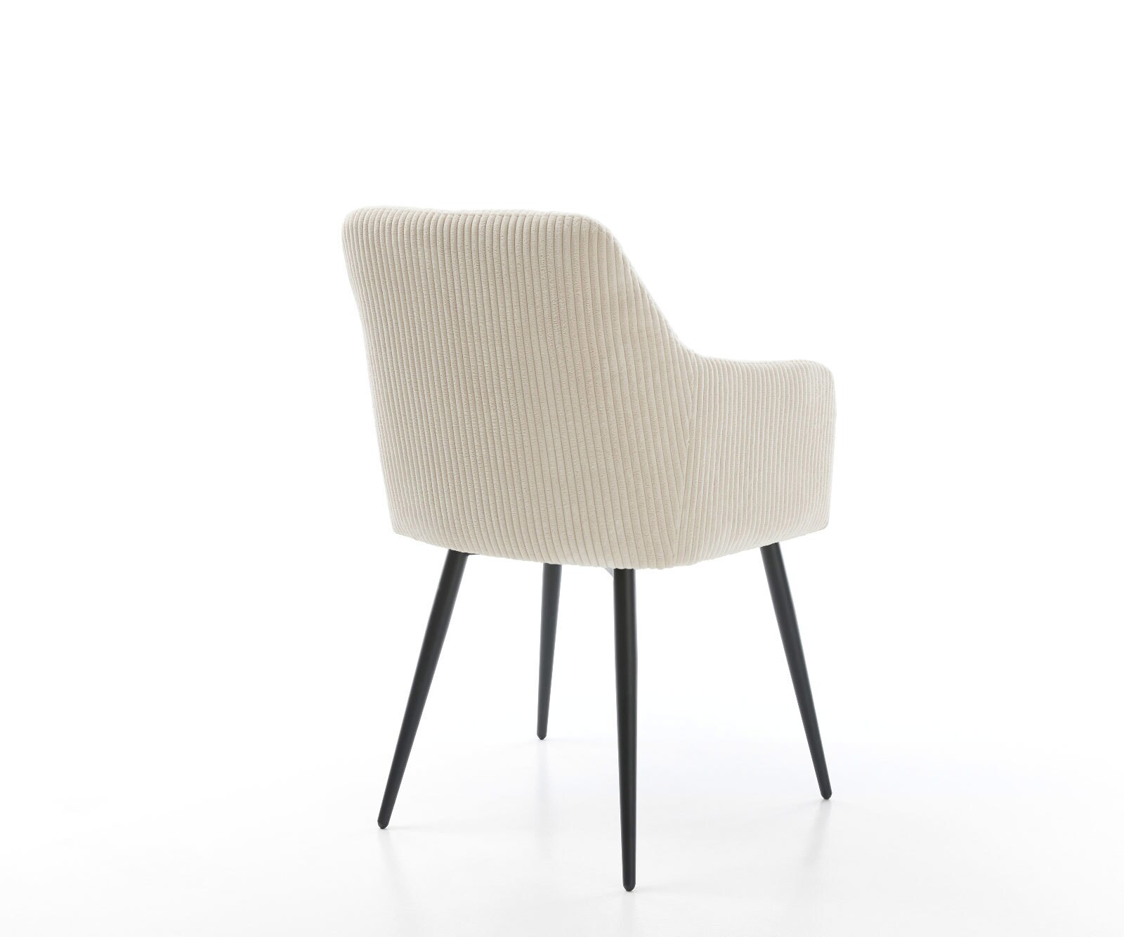 Esszimmerstuhl Greg-Flex Cord Beige 4-Fuß konisch Schwarz Taschenfederkern 4
