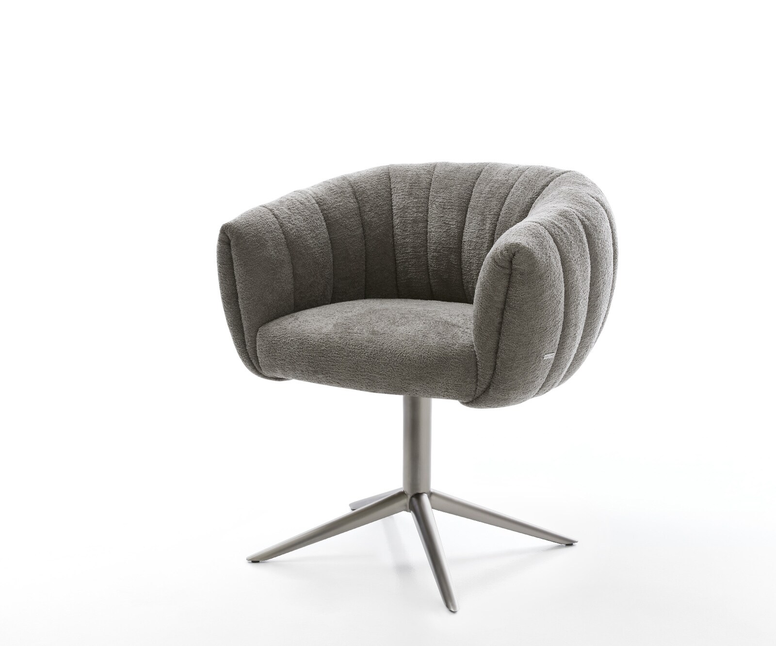 Drehstuhl Jada-Flex Bouclé Soft Schlamm Fußkreuz Graphit 360° drehbar Wippfunktion Taschenfederkern
