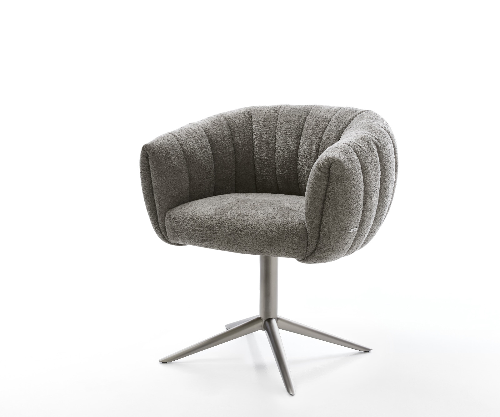 Drehstuhl Jada-Flex Bouclé Soft Schlamm Fußkreuz Graphit 360° drehbar Wippfunktion Taschenfederkern