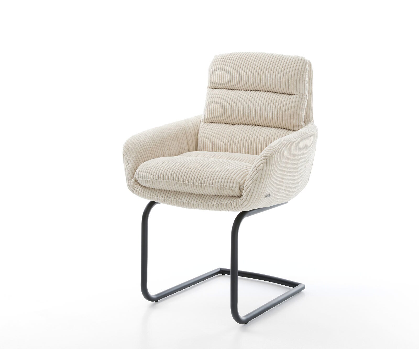 Freischwinger Abelia-Flex mit Armlehnen Cord Beige Freischwinger rund Schwarz 1