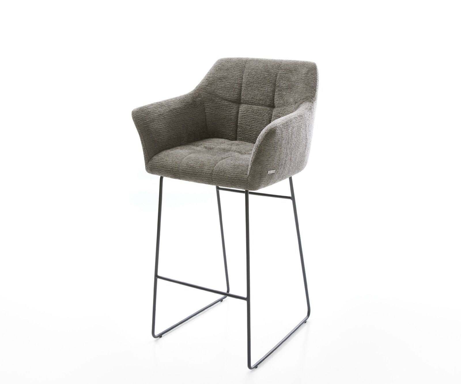 Barstuhl Yulo-Flex Bouclé Soft Schlamm Kufengestell Metall Schwarz 1