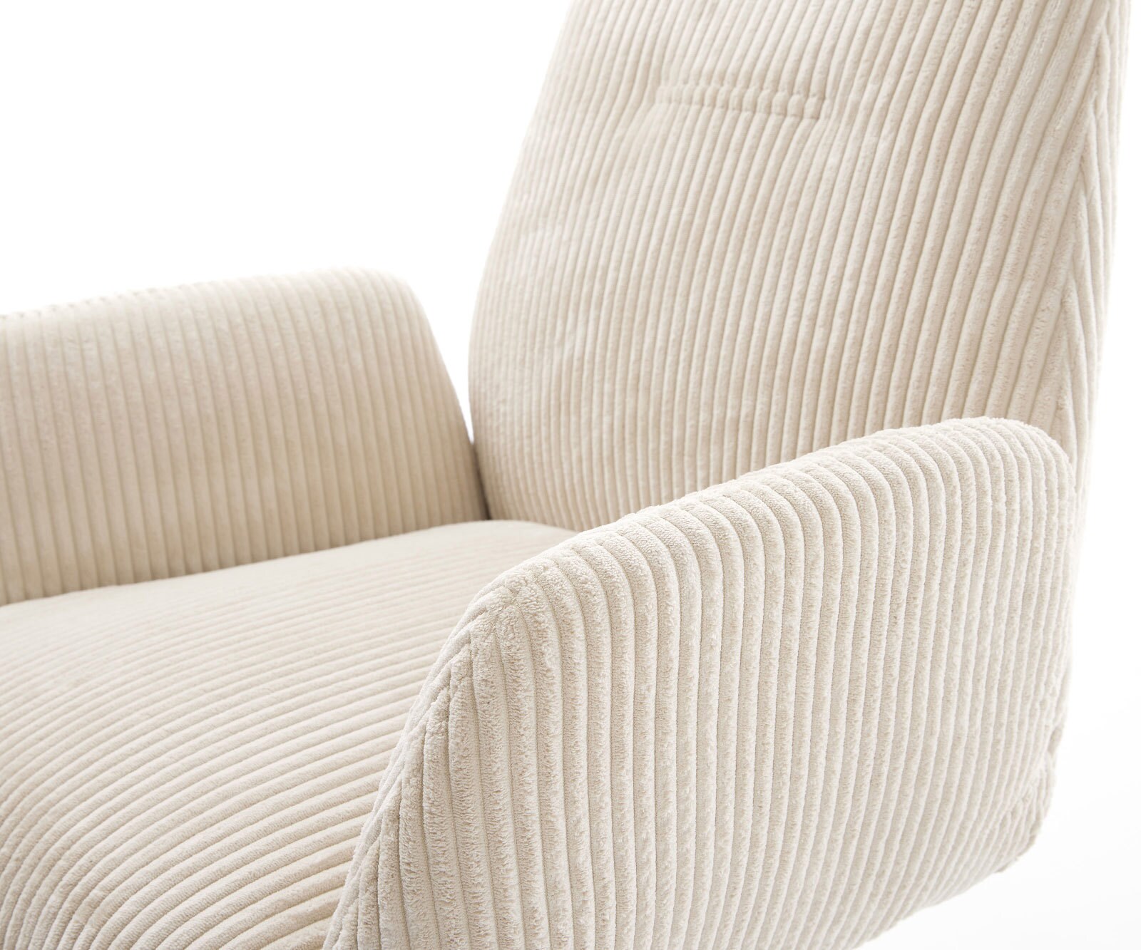 Esszimmerstuhl Zoa-Flex Cord Beige Kreuzgestell konisch Edelstahl Taschenfederkern 3