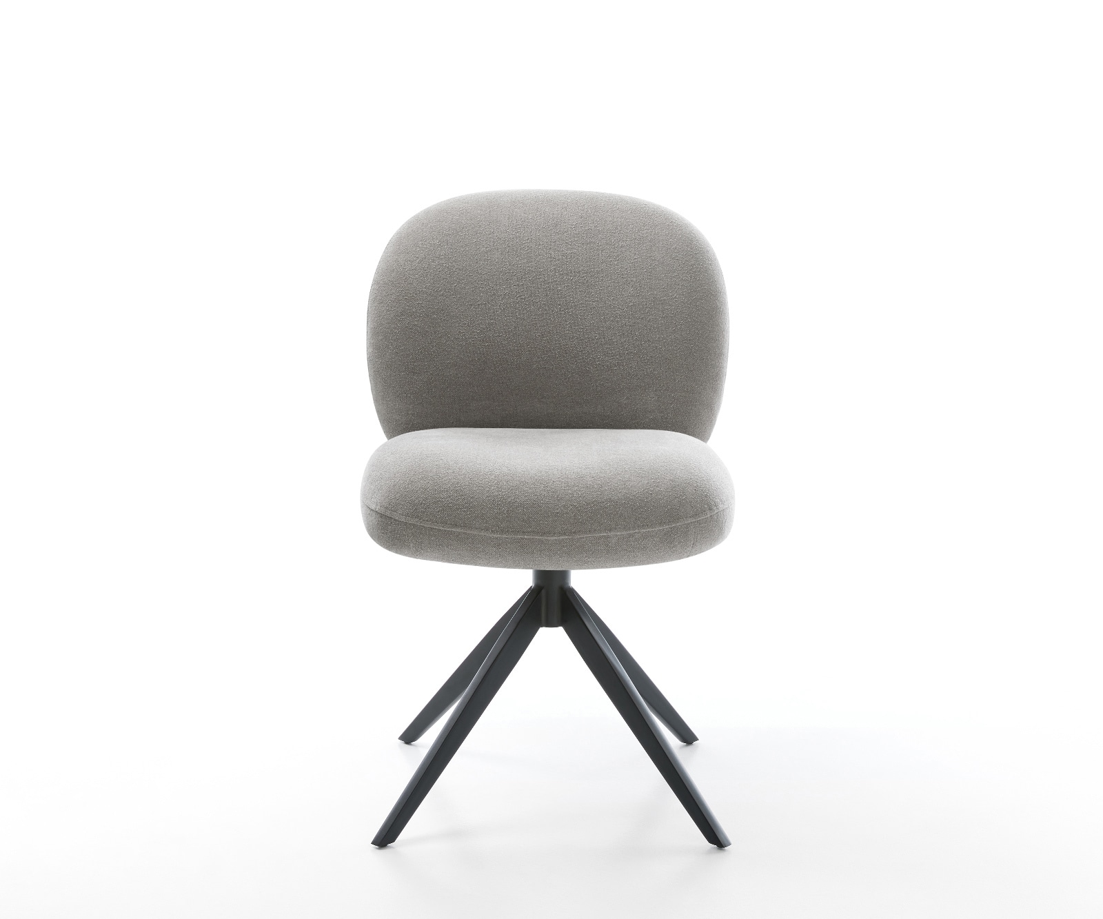 Drehstuhl Nube-Flex Strukturstoff Soft Grau Kreuzgestell breit Schwarz 360° drehbar Wippfunktion Taschenfederkern 2