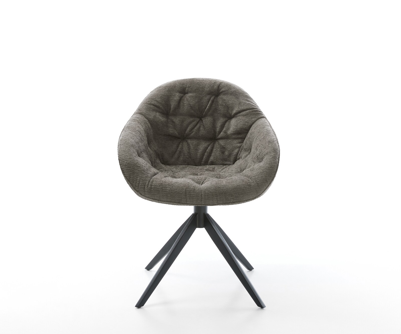 Drehstuhl Gaio-Flex Bouclé Soft Schlamm Kreuzgestell breit Schwarz 360° drehbar Wippfunktion 2