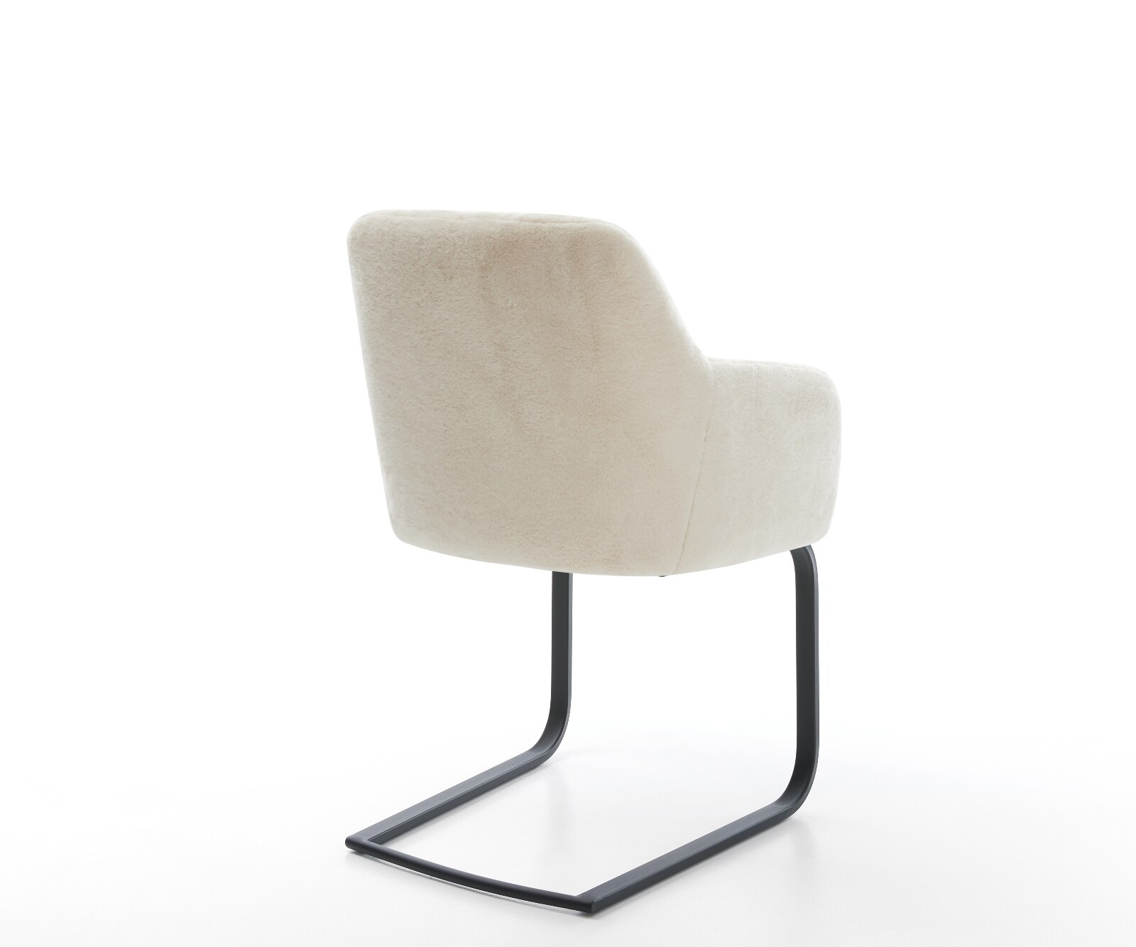 Freischwinger Greg-Flex Plüsch Creme-Weiß Freischwinger flach Schwarz Taschenfederkern 5