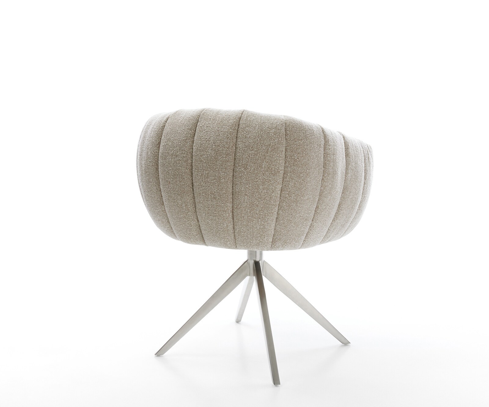 Drehstuhl Jada-Flex Webstoff Soft Beige Kreuzgestell breit Edelstahl 360° drehbar Wippfunktion Taschenfederkern 4