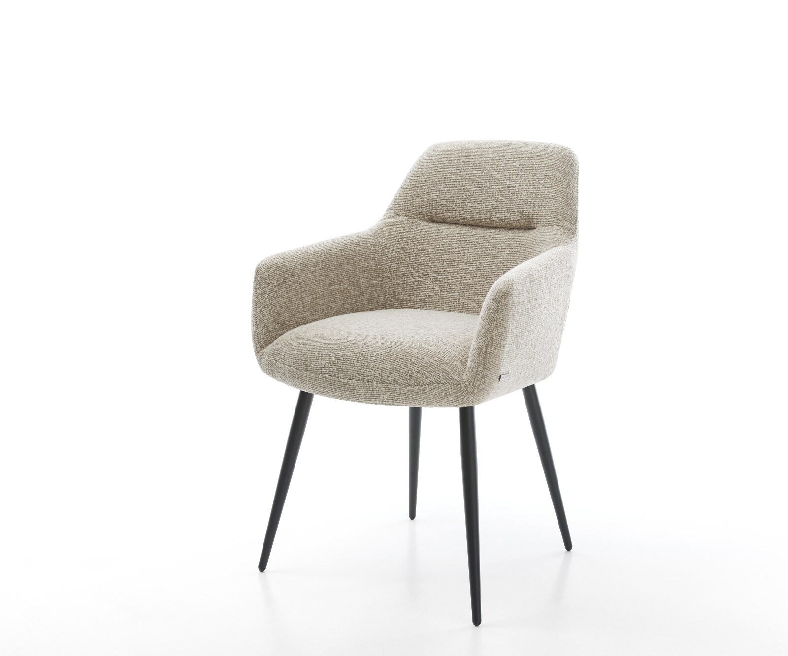 Esszimmerstuhl Pejo-Flex Webstoff Soft Beige 4-Fuß konisch Schwarz Taschenf günstig online kaufen