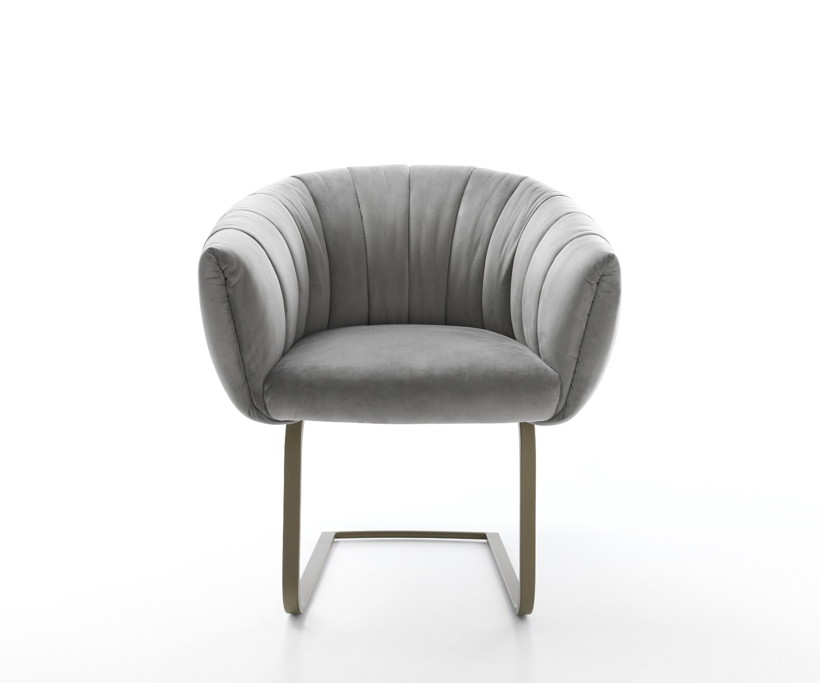 Freischwinger Jada-Flex Samt Grau Freischwinger flach Effektfinish Titan Taschenfederkern 1