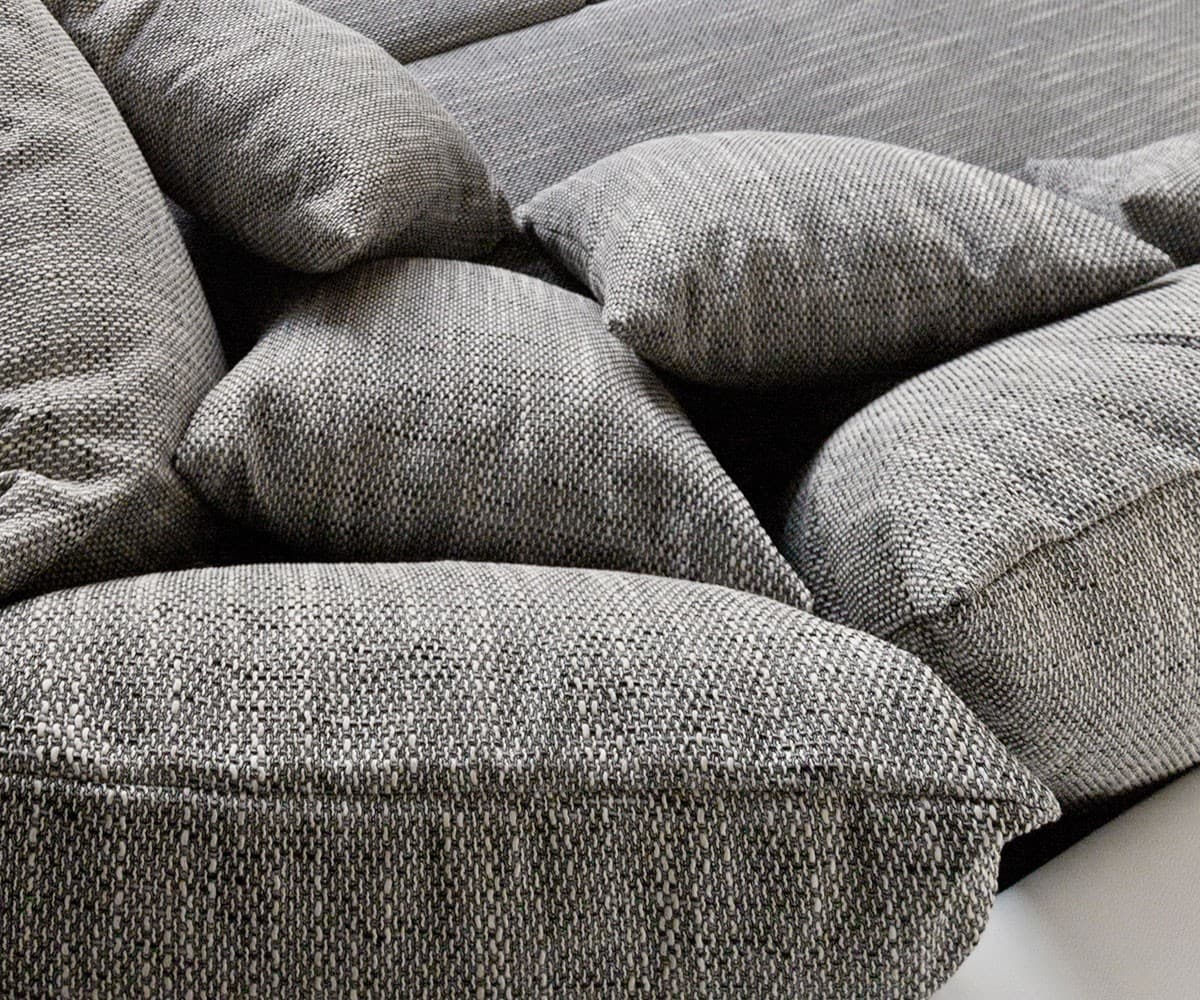 Ecksofa Clovis Weiss Hellgrau modular Armlehne Ottomane Rechts 4