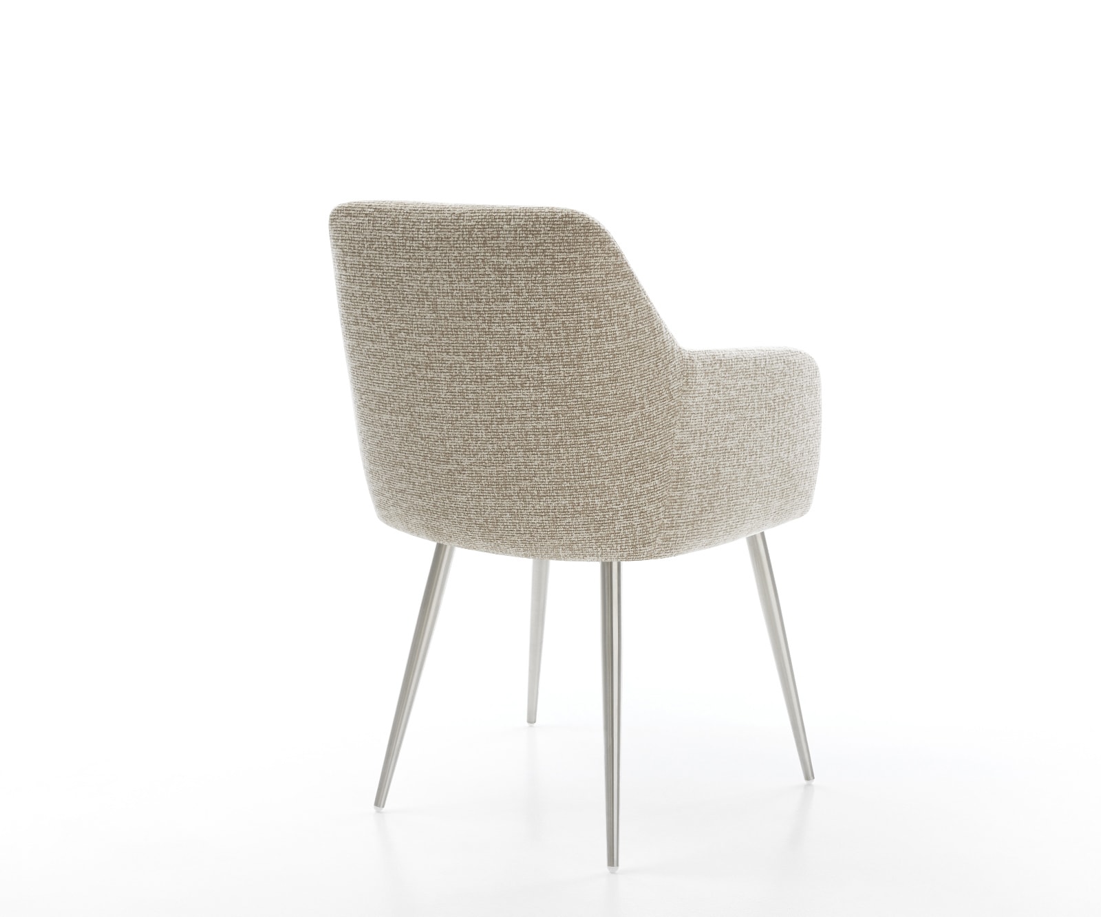 Esszimmerstuhl Greg-Flex Webstoff Soft Beige 4-Fuß konisch Edelstahl Taschenfederkern 5