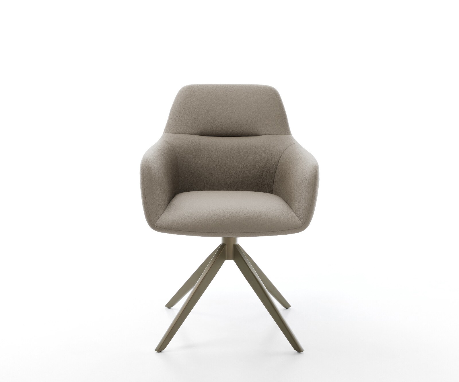 Drehstuhl Pejo-Flex Echt-Leder Schlamm Kreuzgestell breit Effektfinish Titan 360° drehbar Wippfunktion Taschenfederkern 1