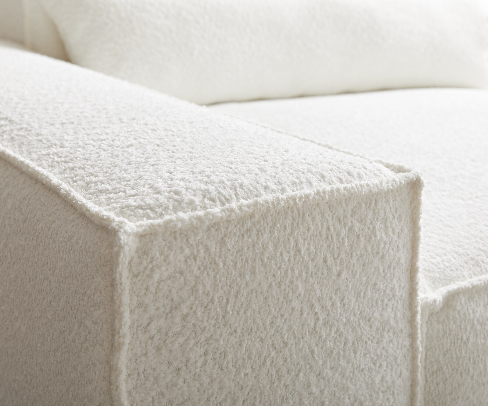 Ecksofa Sirpio L 350x160 cm Bouclé Creme-Weiß Recamiere variabel 3