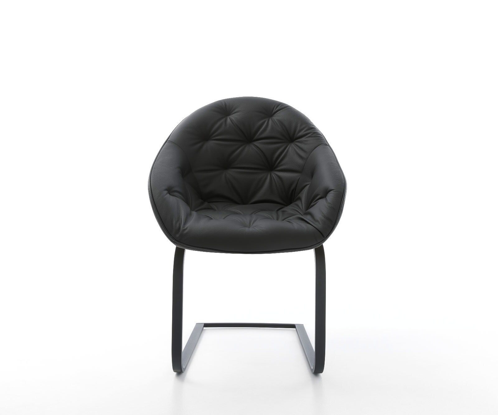 Freischwinger Gaio-Flex Echt-Leder Schwarz Freischwinger flach Schwarz 1