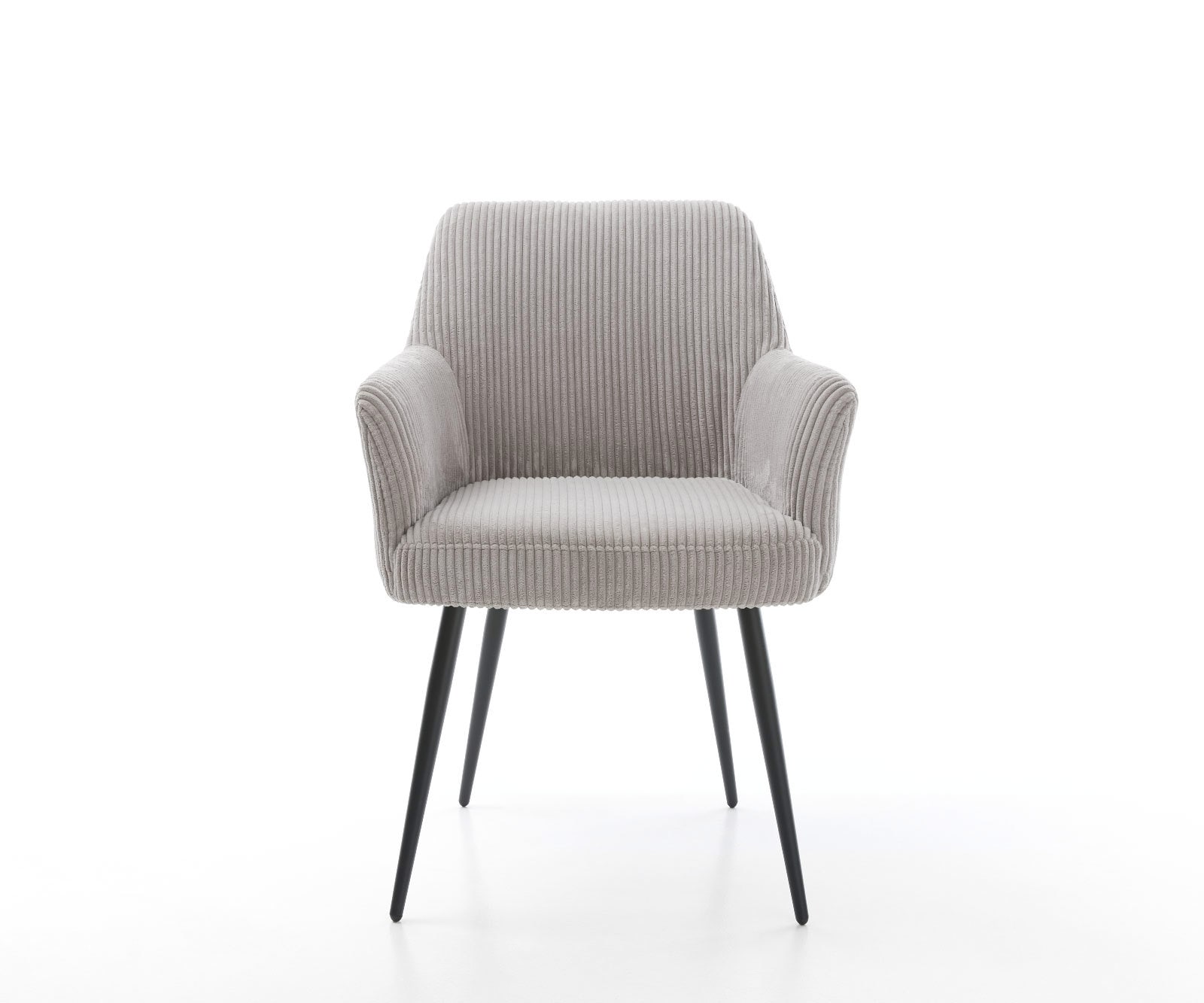 Esszimmerstuhl Xana-Flex mit Armlehnen Cord Silbergrau 4-Fuß konisch Schwarz Taschenfederkern 1 Esszimmerstuhl Xana-Flex mit Armlehnen Cord Silbergrau 4-Fuß konisch Schwarz Taschenfederkern 1