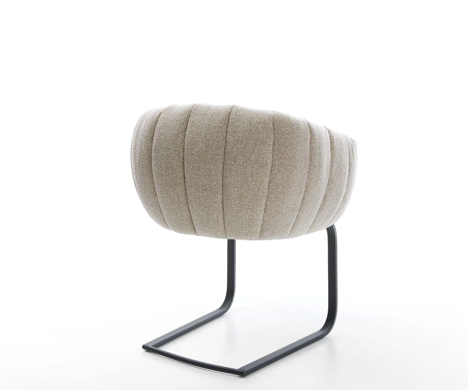 Freischwinger Jada-Flex Webstoff Soft Beige Freischwinger flach Schwarz Taschenfederkern 4