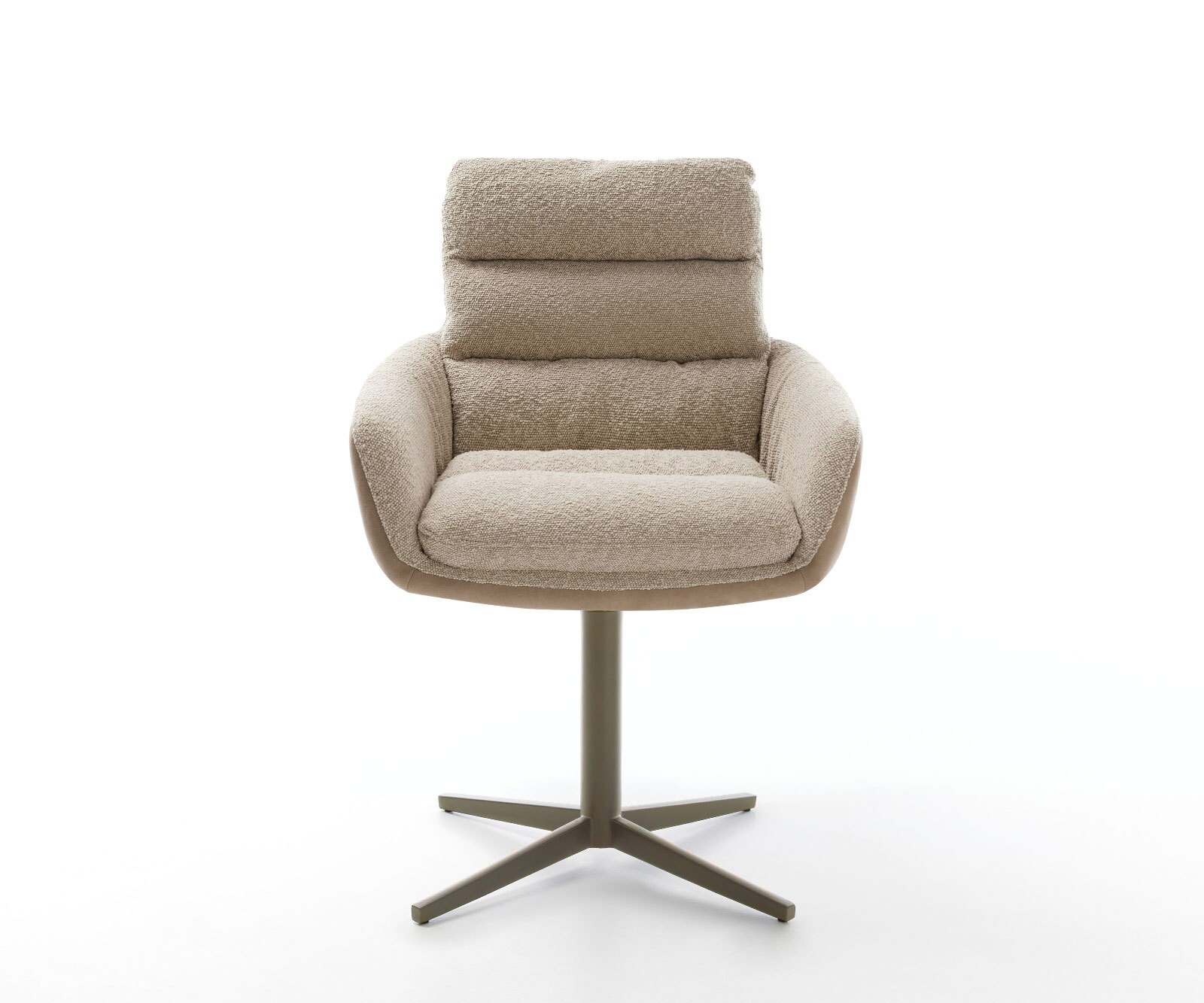 Drehstuhl Abelia-Flex mit Armlehnen Materialmix Schlamm Fußkreuz Effektfinish Titan 360° drehbar 2