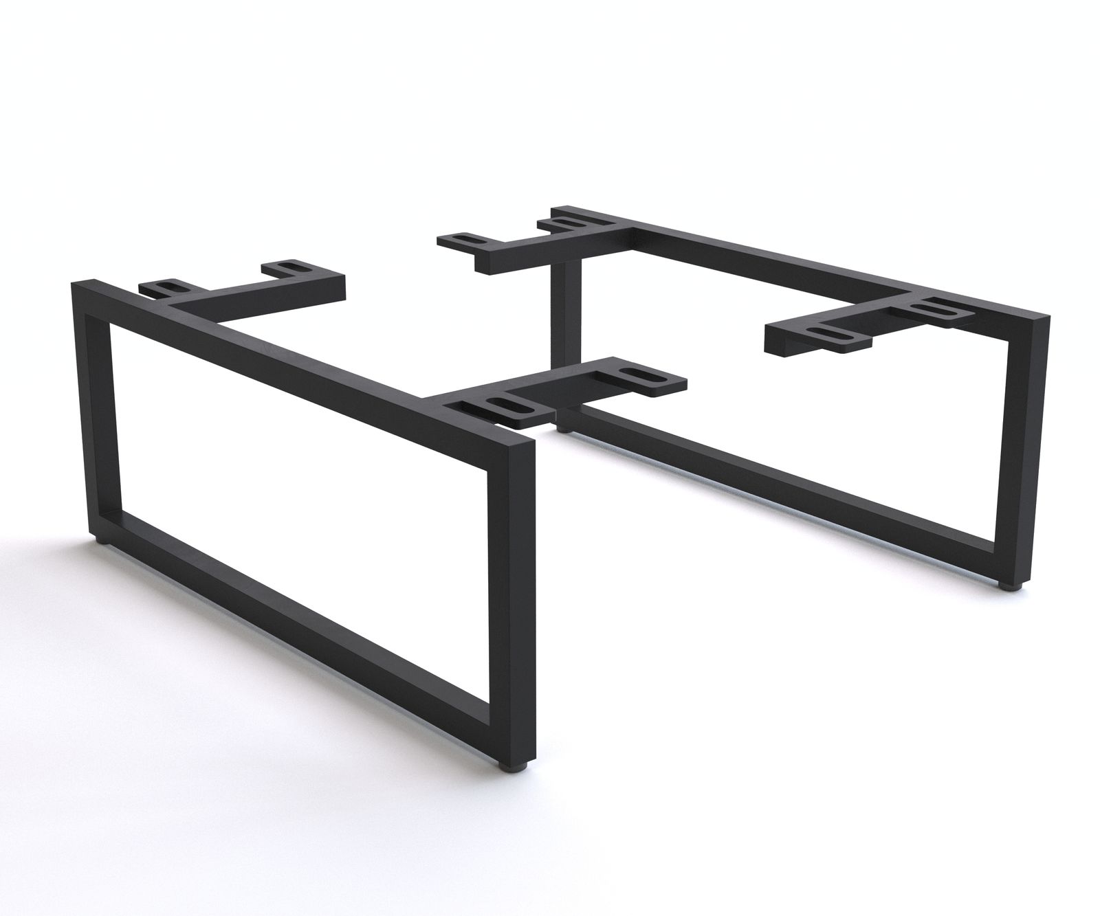 Fuß Kufe schmal 15 cm Metall Schwarz für Kastenmöbel der Tiefe 40 cm (2er Set)