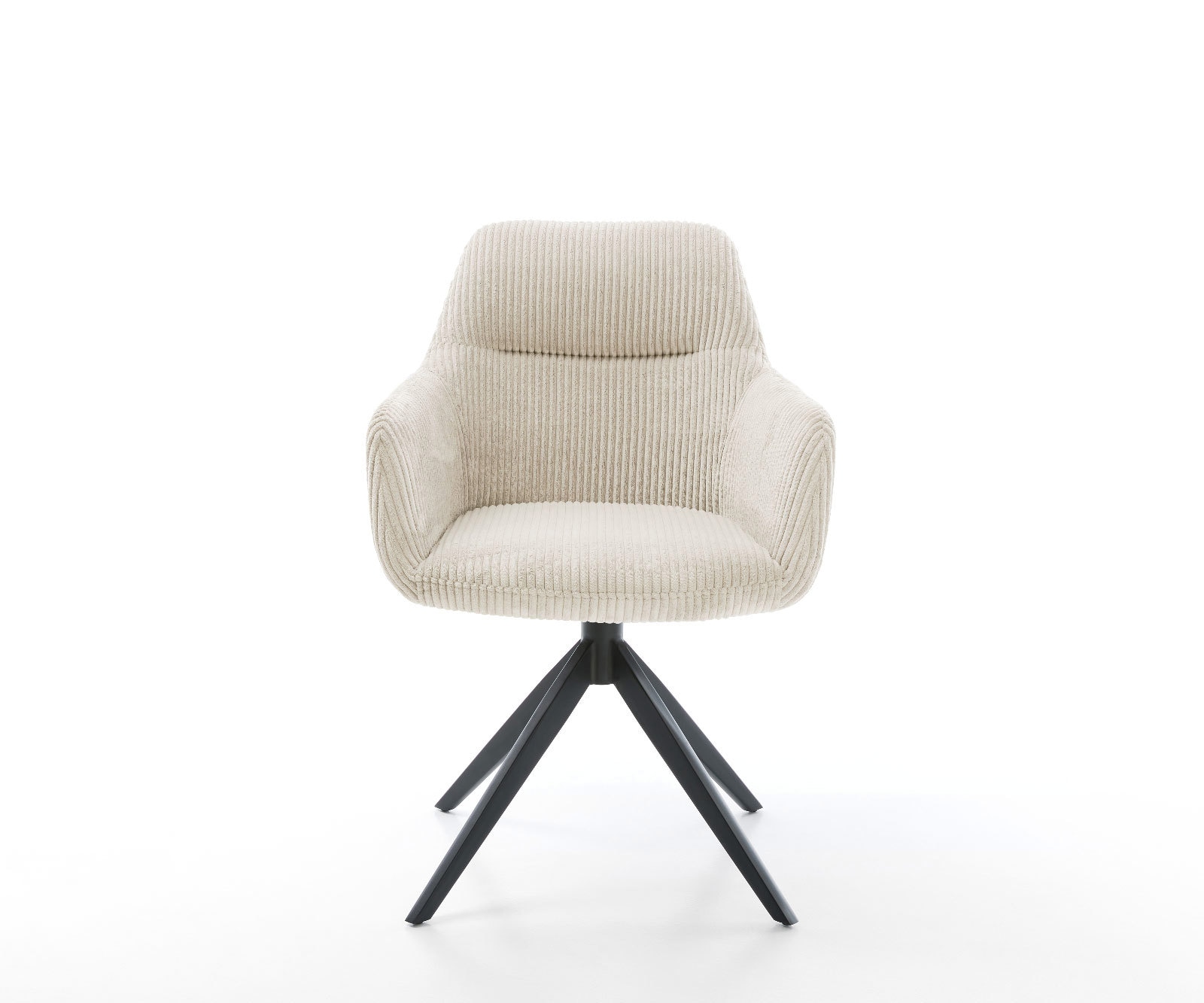 Drehstuhl Pejo-Flex Cord Beige Kreuzgestell breit Schwarz 360° drehbar Wippfunktion Taschenfederkern 2