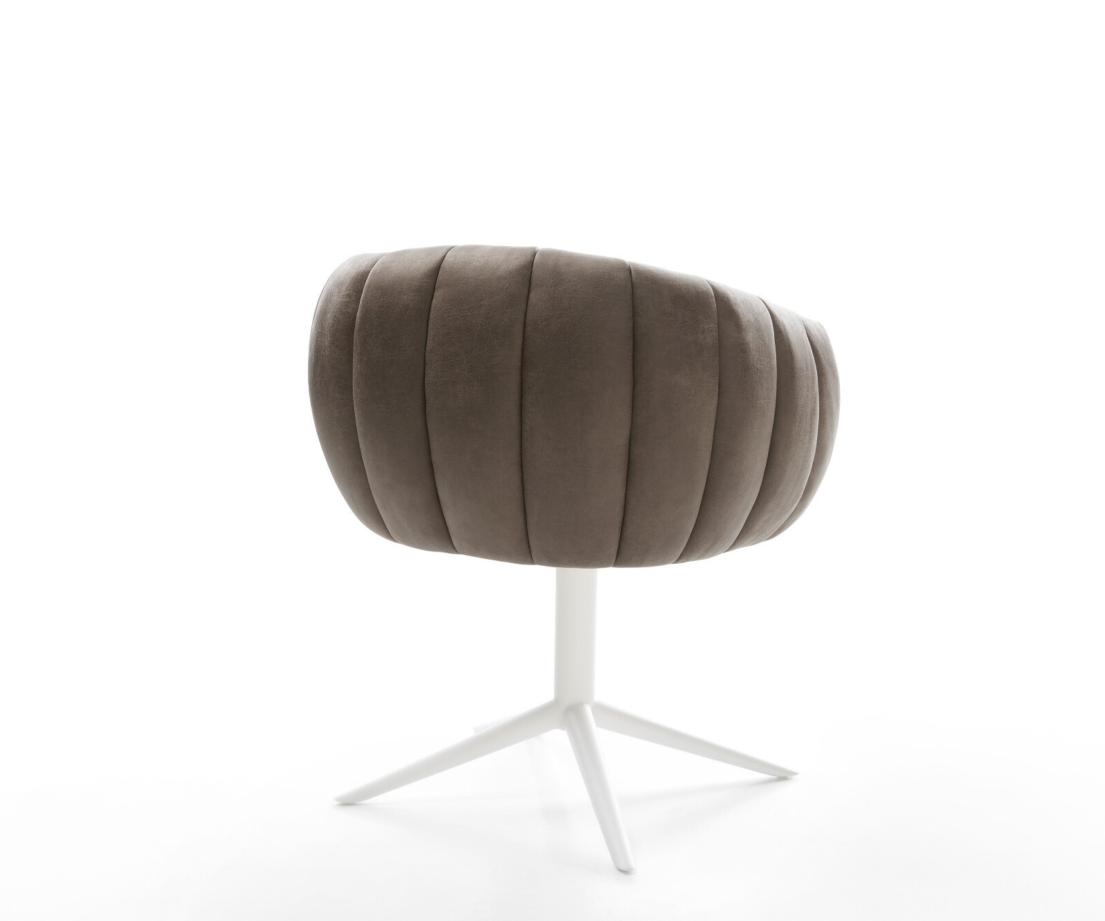 Drehstuhl Jada-Flex Mikrofaser Taupe Vintage Fußkreuz Weiß 360° drehbar Wippfunktion Taschenfederkern 4