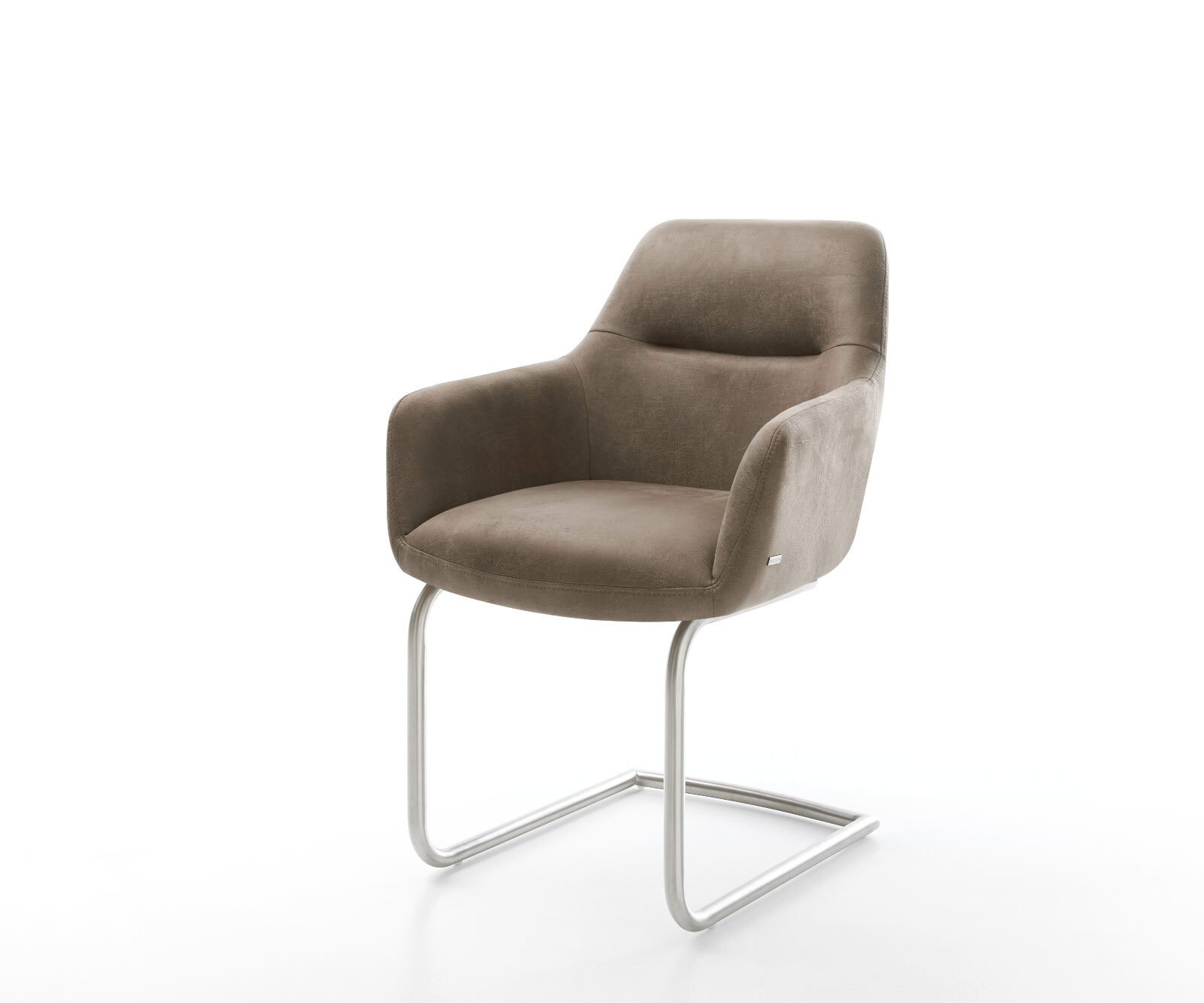 Freischwinger Pejo-Flex Mikrofaser Taupe Vintage Freischwinger rund Edelsta günstig online kaufen