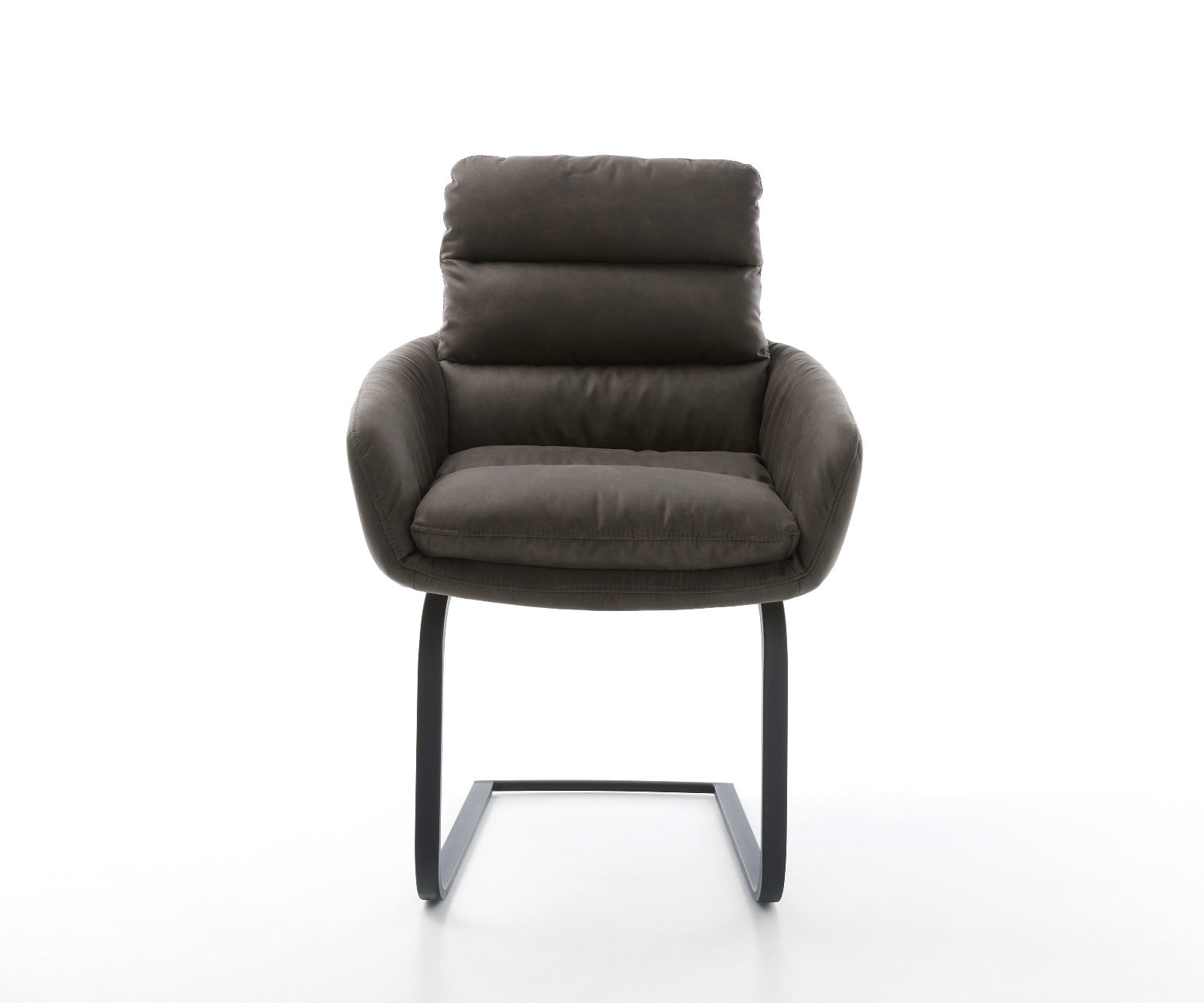 Freischwinger Abelia-Flex mit Armlehnen Mikrofaser Anthrazit Vintage Freischwinger flach Schwarz 2