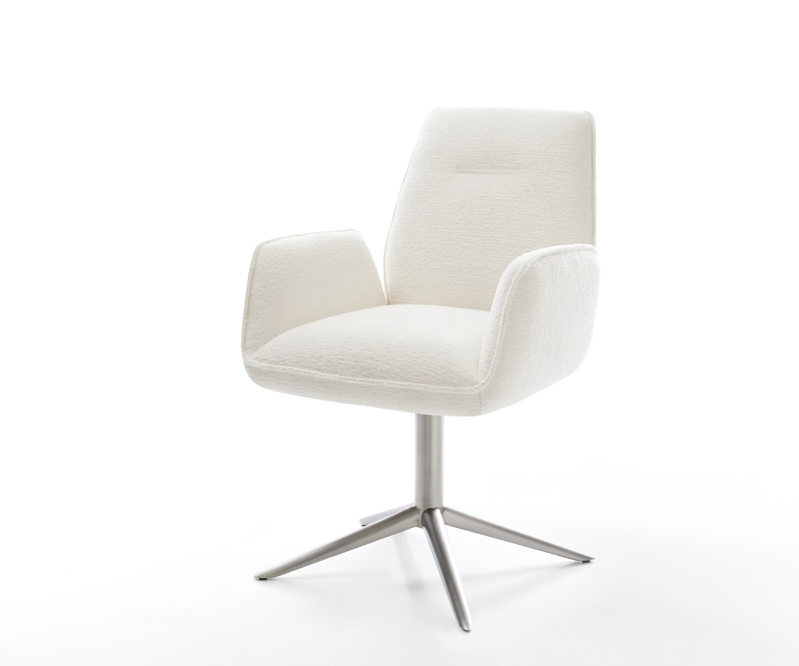 Drehstuhl Zoa-Flex Bouclé Soft Beige Fußkreuz Edelstahl 360° drehbar Wippfu günstig online kaufen